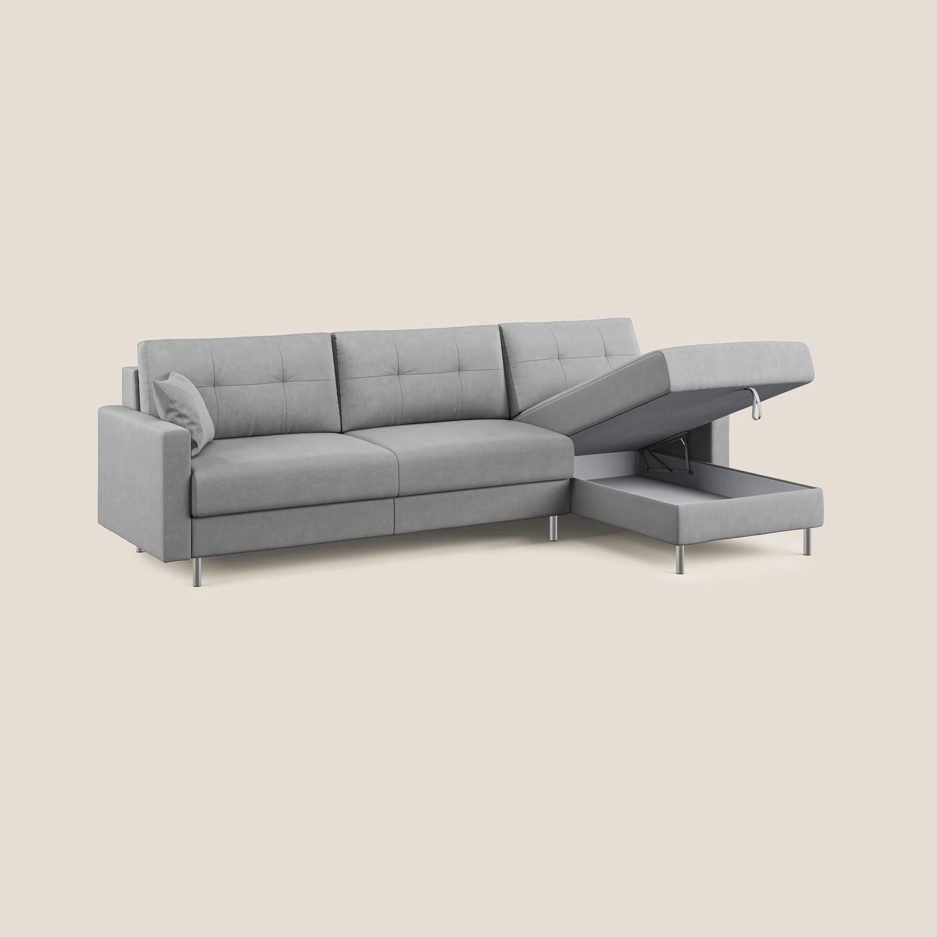 Megan canapé d'angle convertible en microfibre détachable T11 gris - Image 3