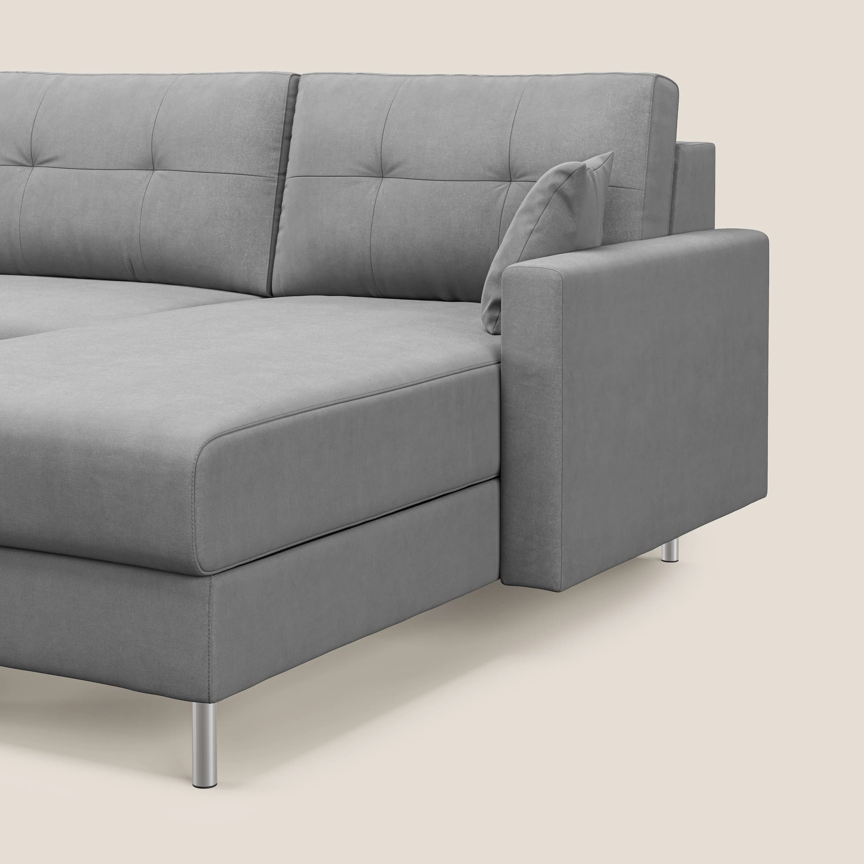 Megan canapé d'angle convertible en microfibre détachable T11 gris - Image 4