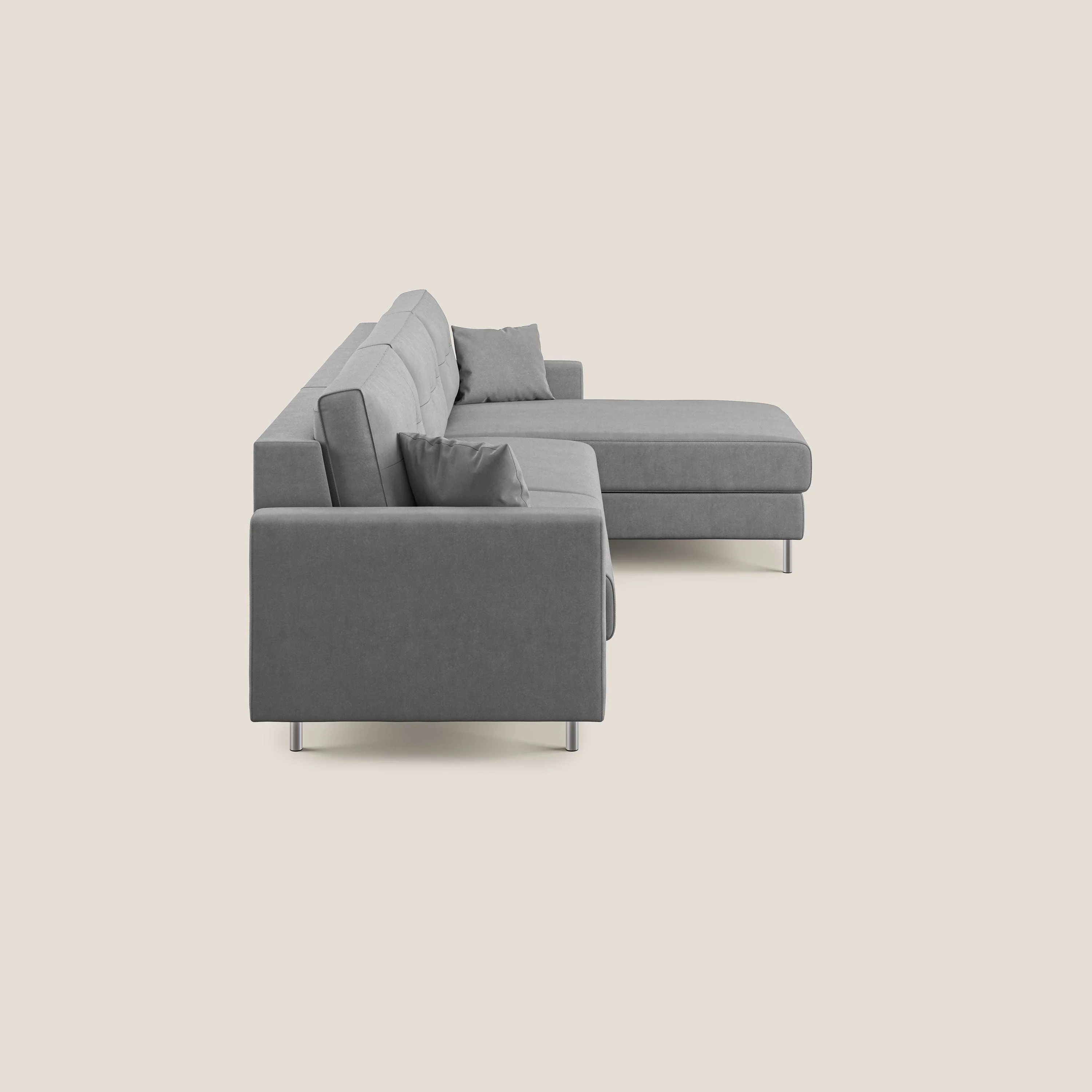 Megan canapé d'angle convertible en microfibre détachable T11 gris - Image 5