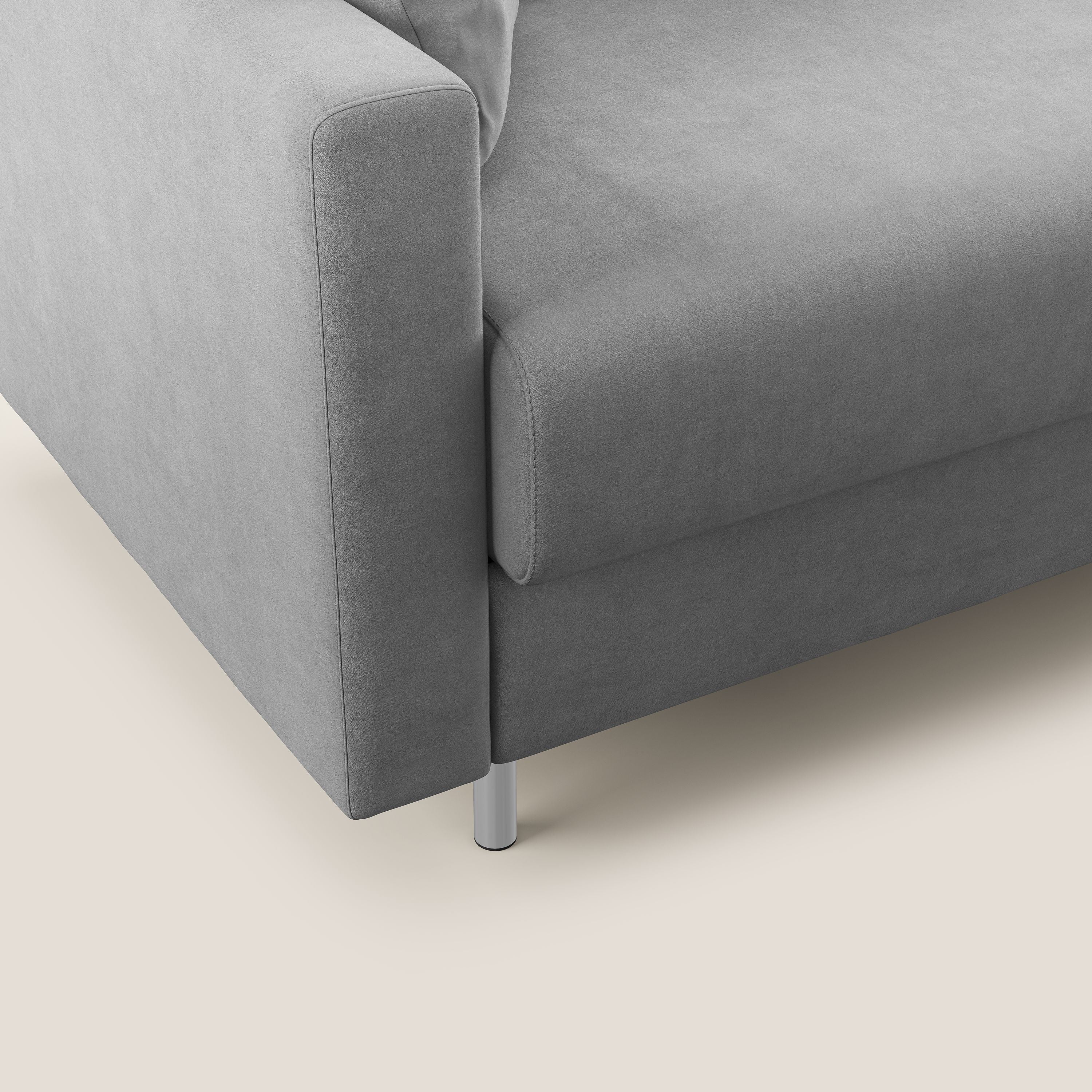 Megan canapé d'angle convertible en microfibre détachable T11 gris - Image 7