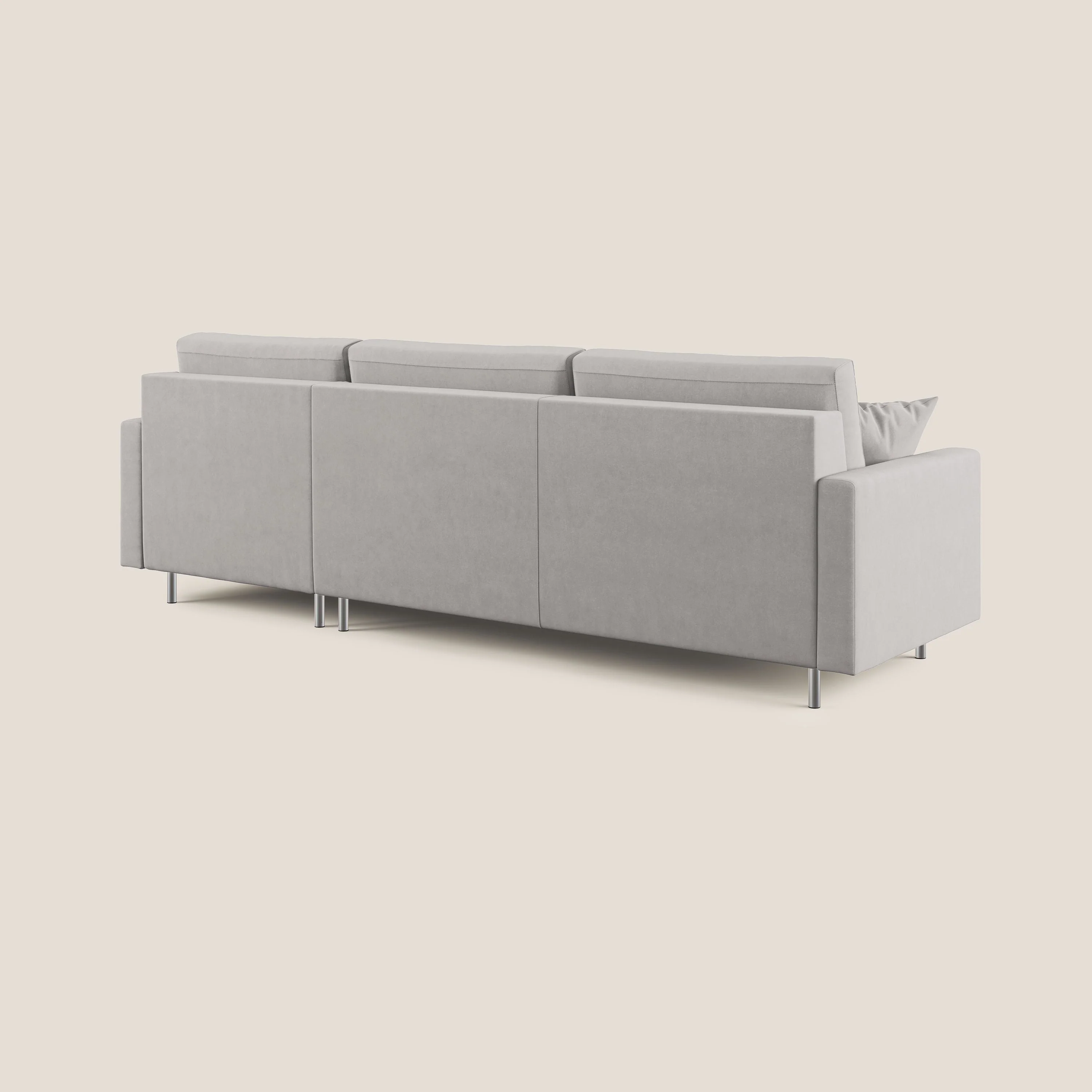 Megan canapé d'angle convertible en microfibre détachable T11 gris clair - Image 7