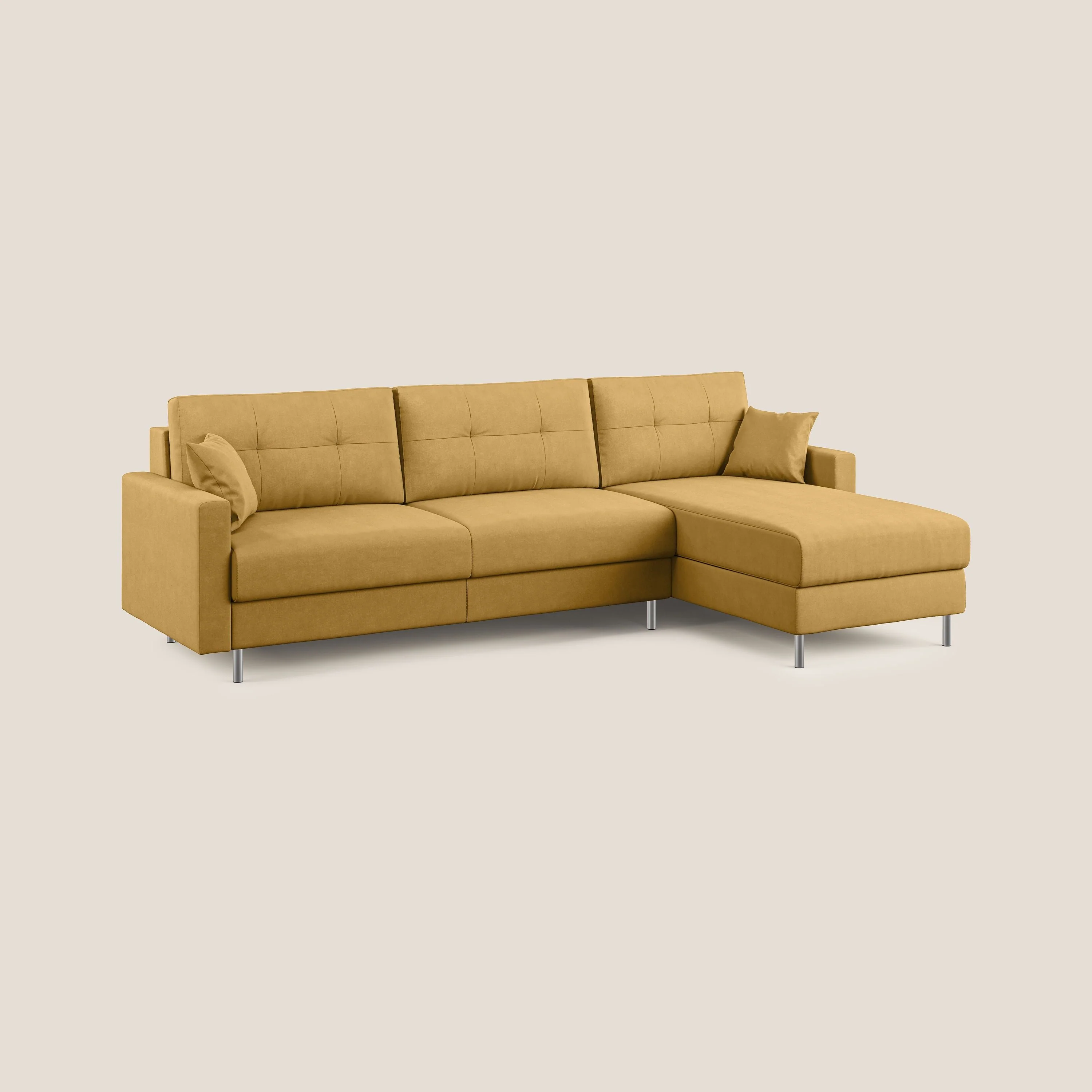 Megan canapé d'angle convertible en microfibre détachable T11 jaune - Image 2