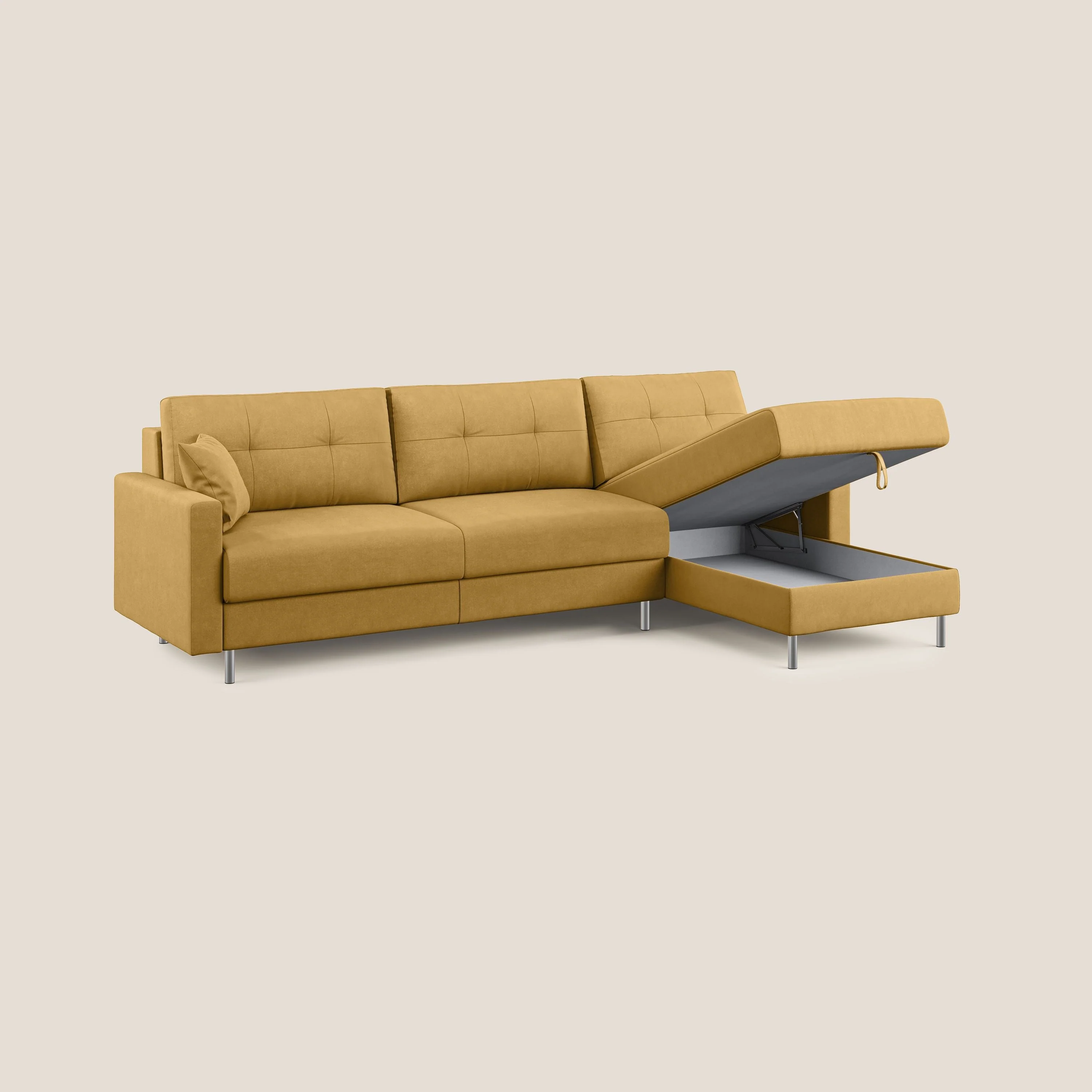 Megan canapé d'angle convertible en microfibre détachable T11 jaune - Image 3