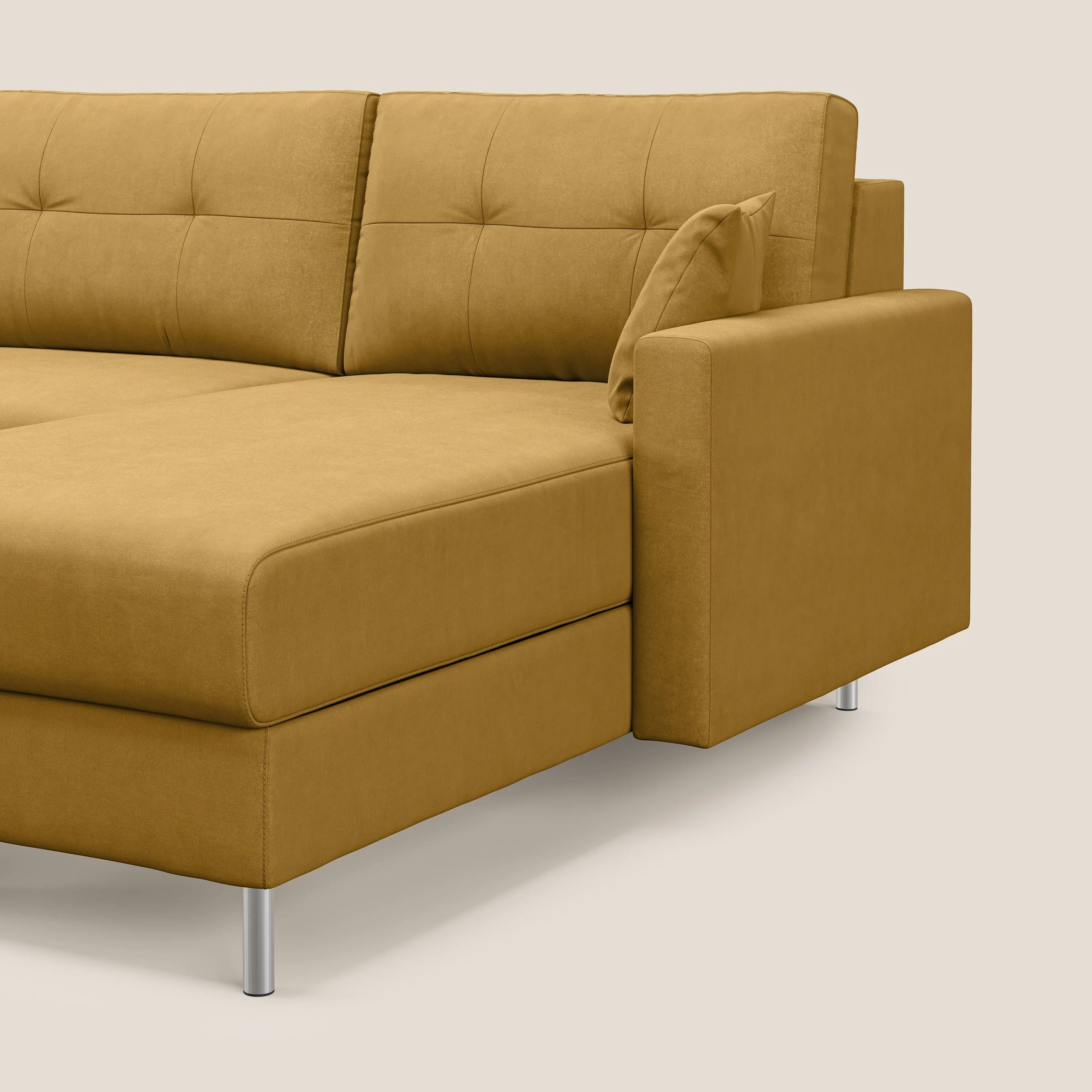 Megan canapé d'angle convertible en microfibre détachable T11 jaune - Image 5