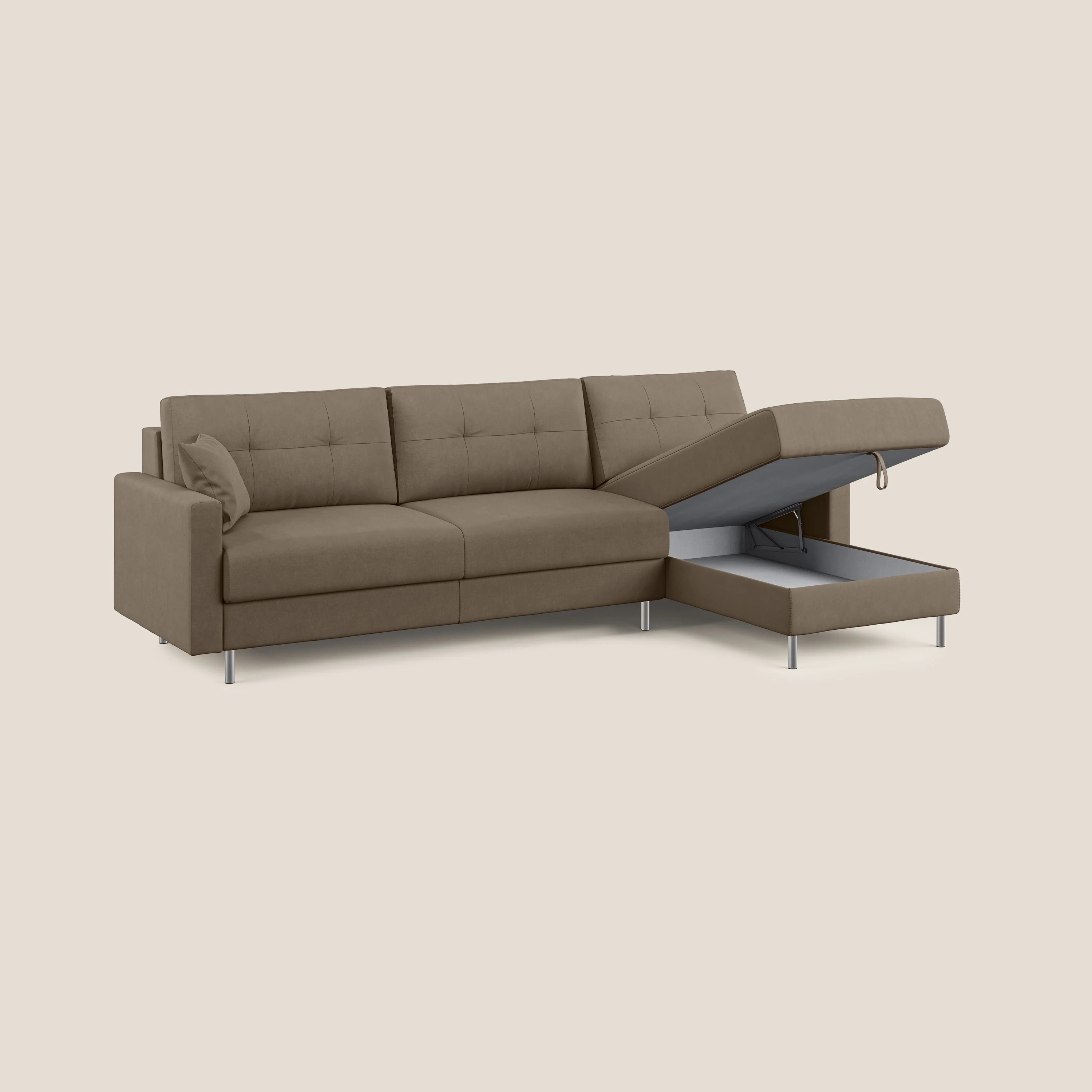 Megan canapé d'angle convertible en microfibre détachable T11 marron - Image 2