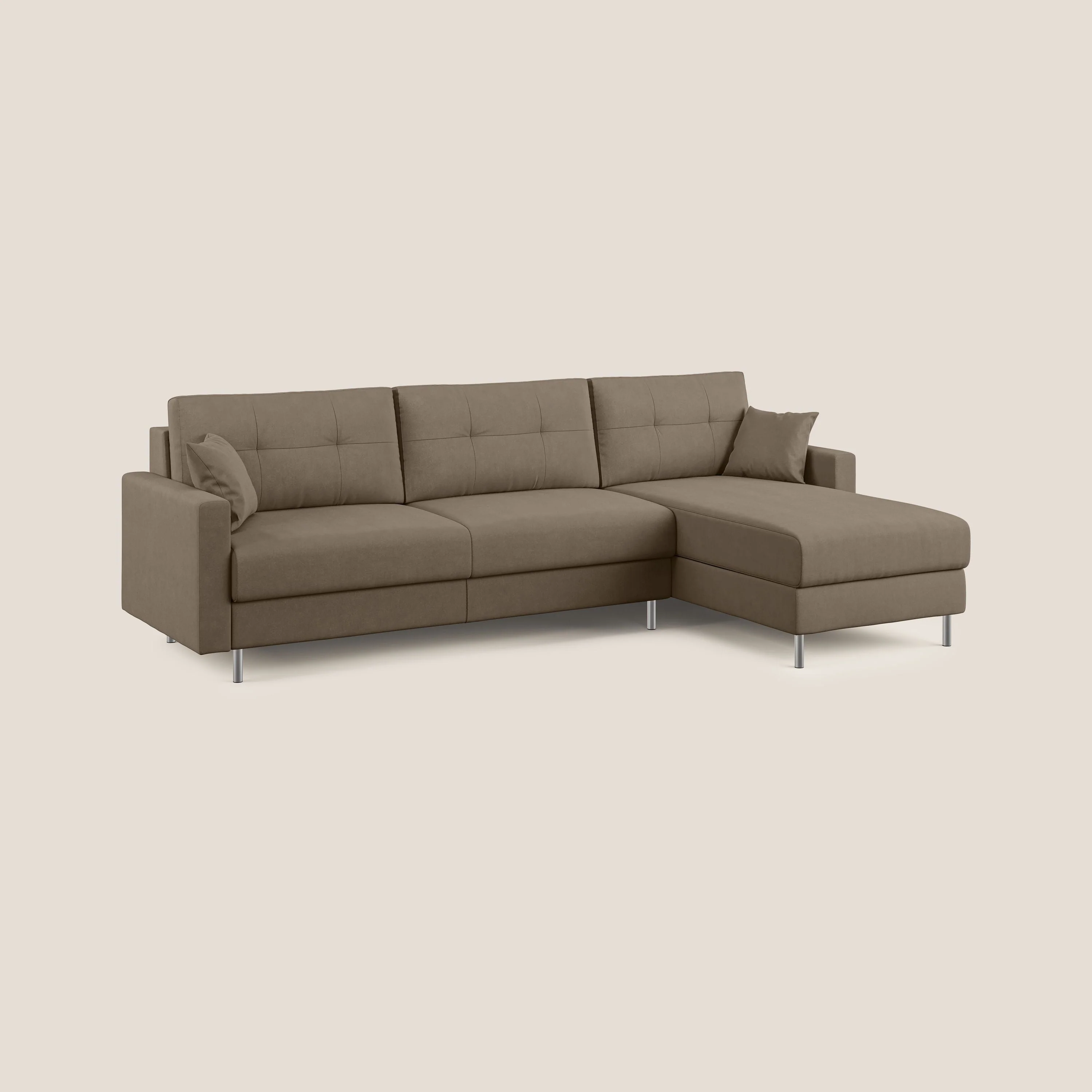 Megan canapé d'angle convertible en microfibre détachable T11 marron - Image 3