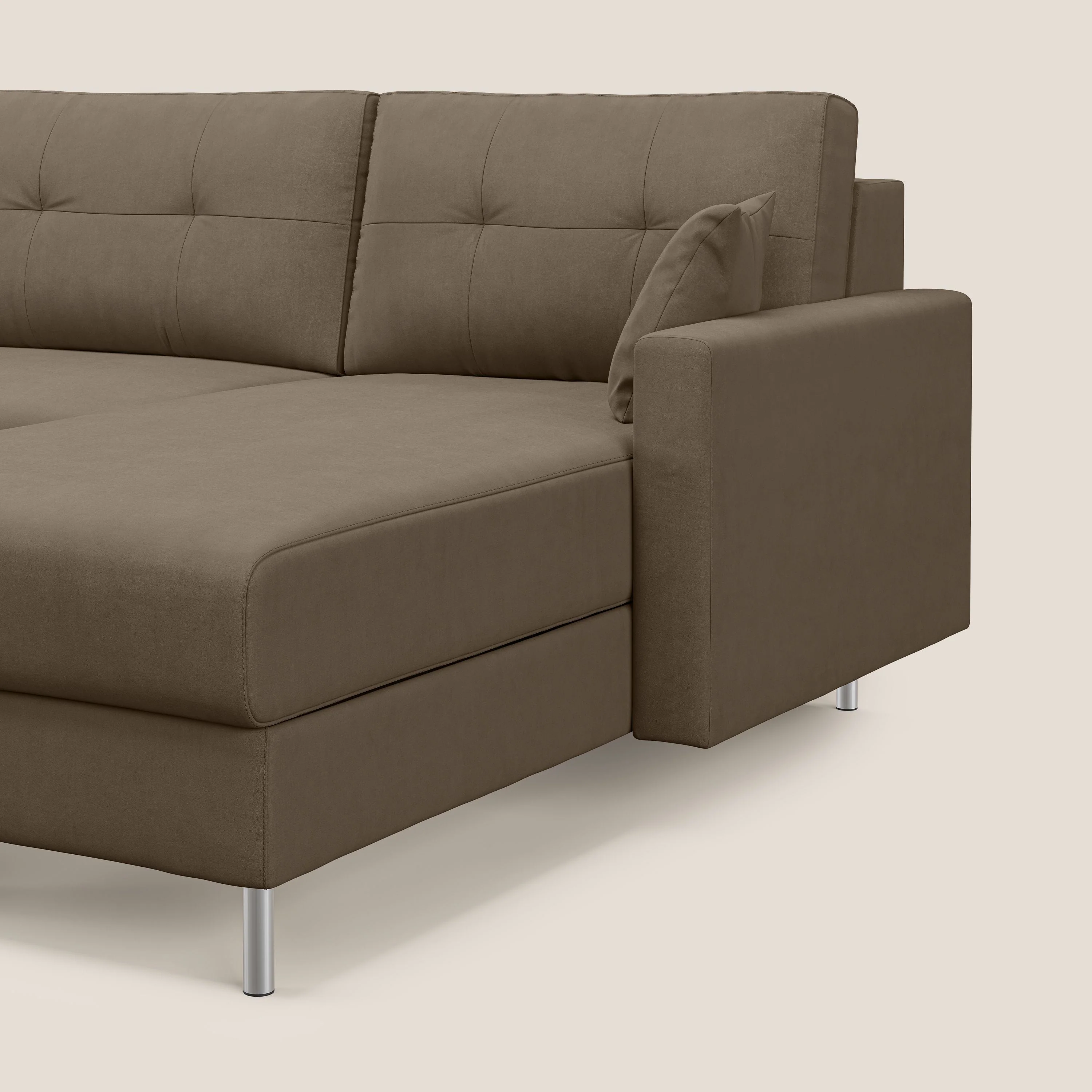 Megan canapé d'angle convertible en microfibre détachable T11 marron - Image 5