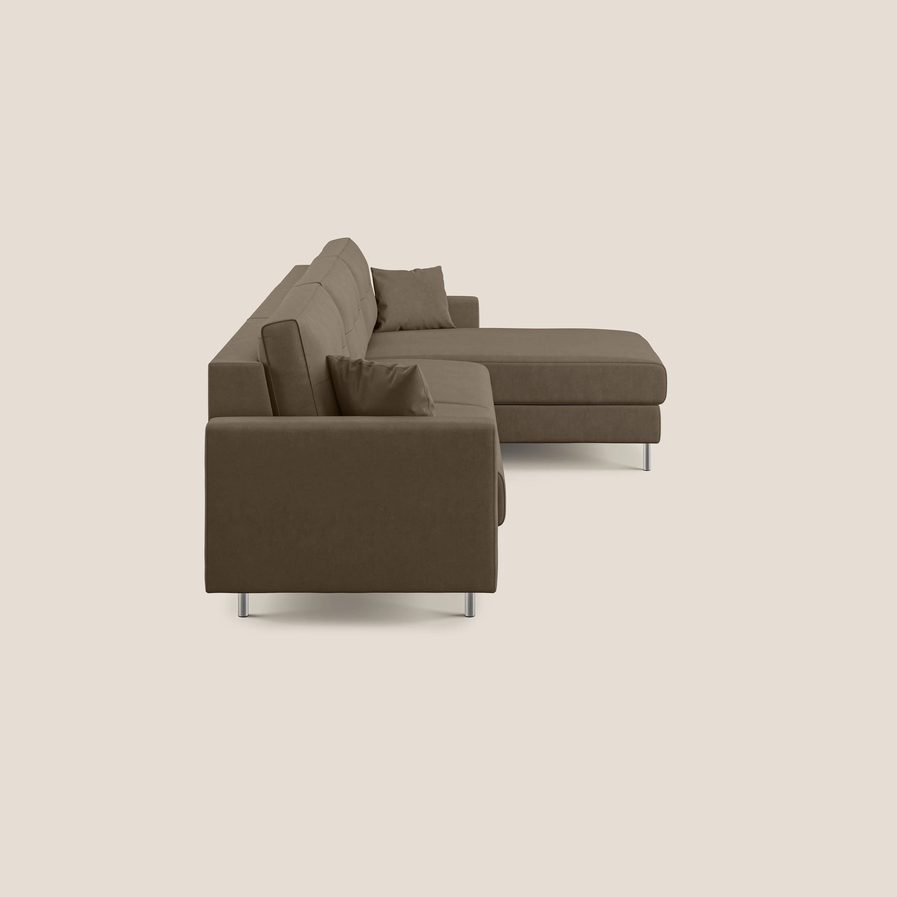 Megan canapé d'angle convertible en microfibre détachable T11 marron - Image 6