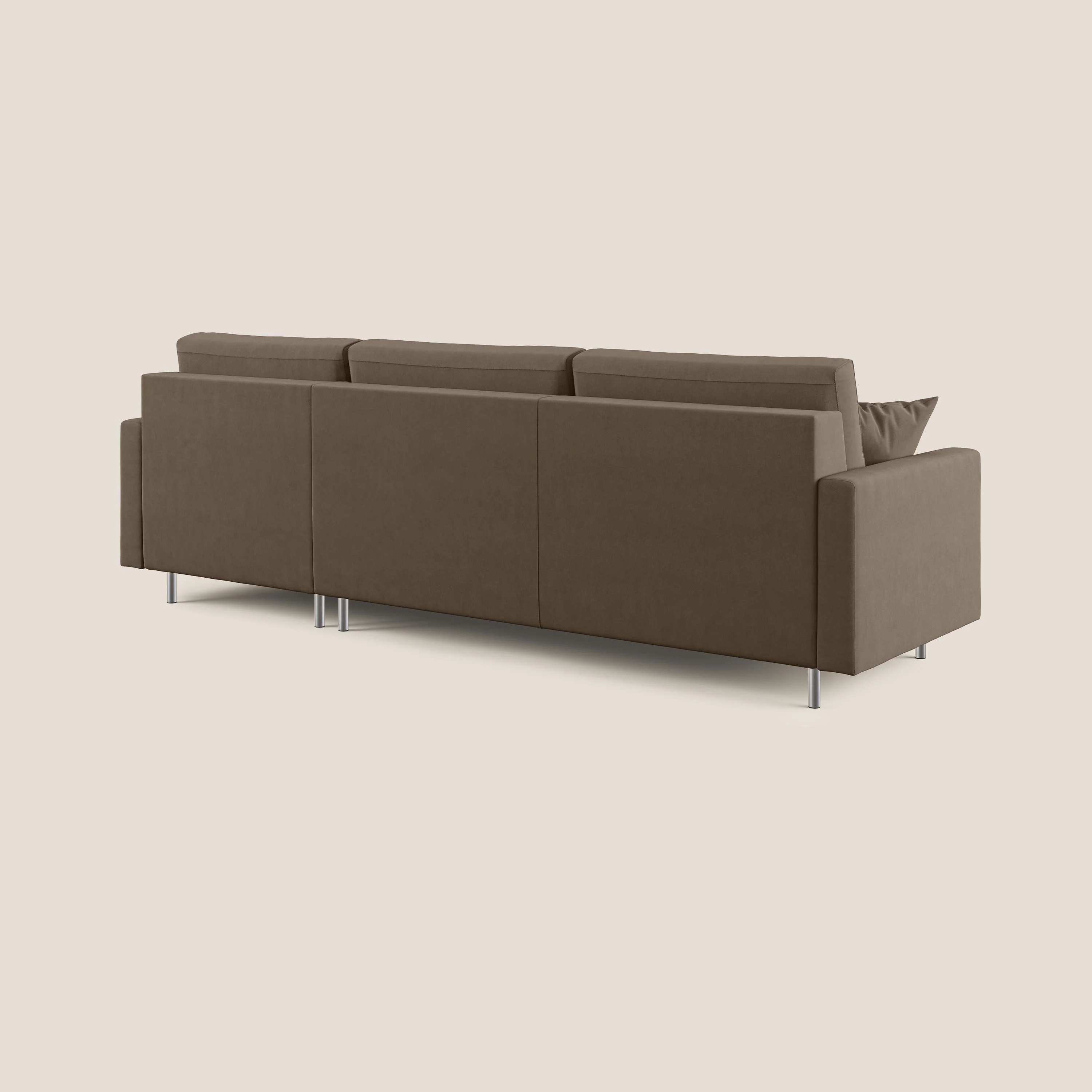 Megan canapé d'angle convertible en microfibre détachable T11 marron - Image 7