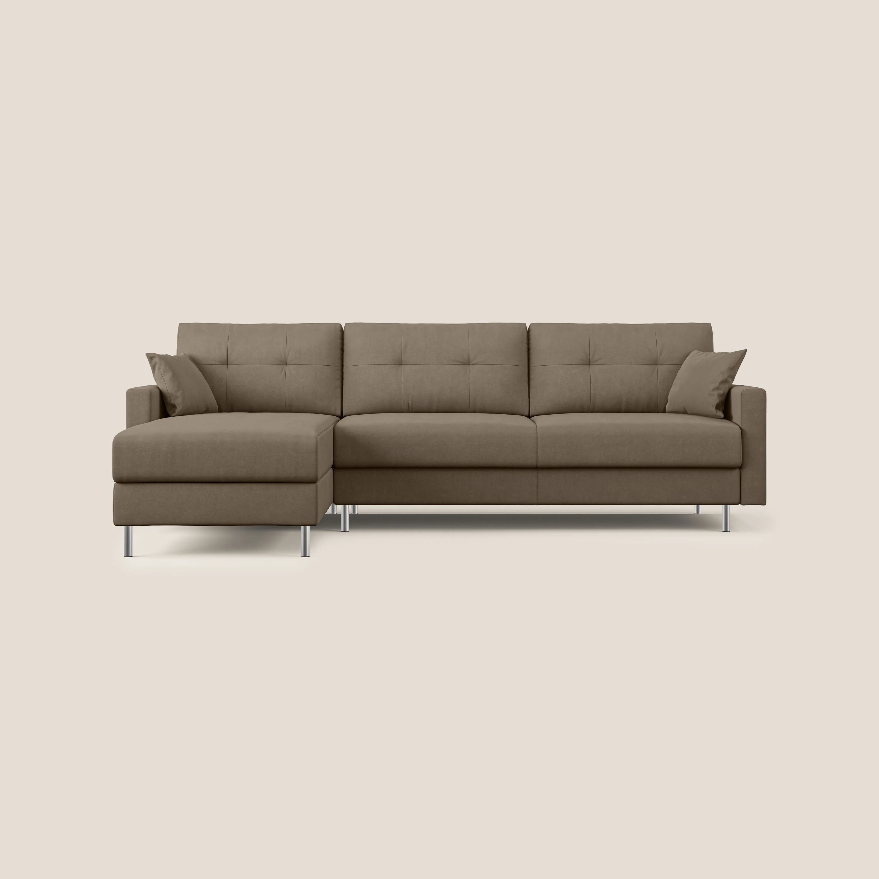 Megan canapé d'angle convertible en microfibre détachable T11 marron - Image 9