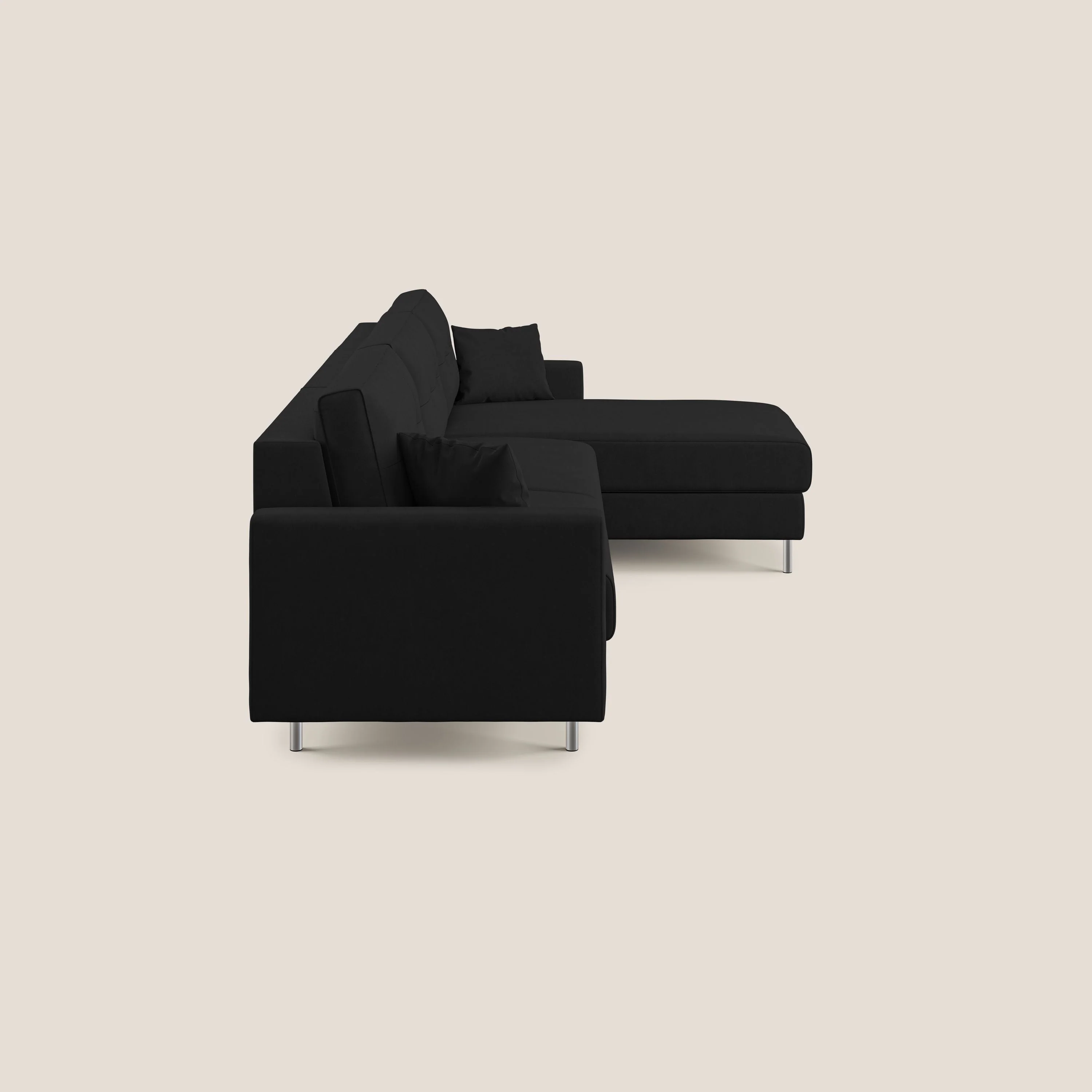 Megan canapé d'angle convertible en microfibre détachable T11 noir - Image 6