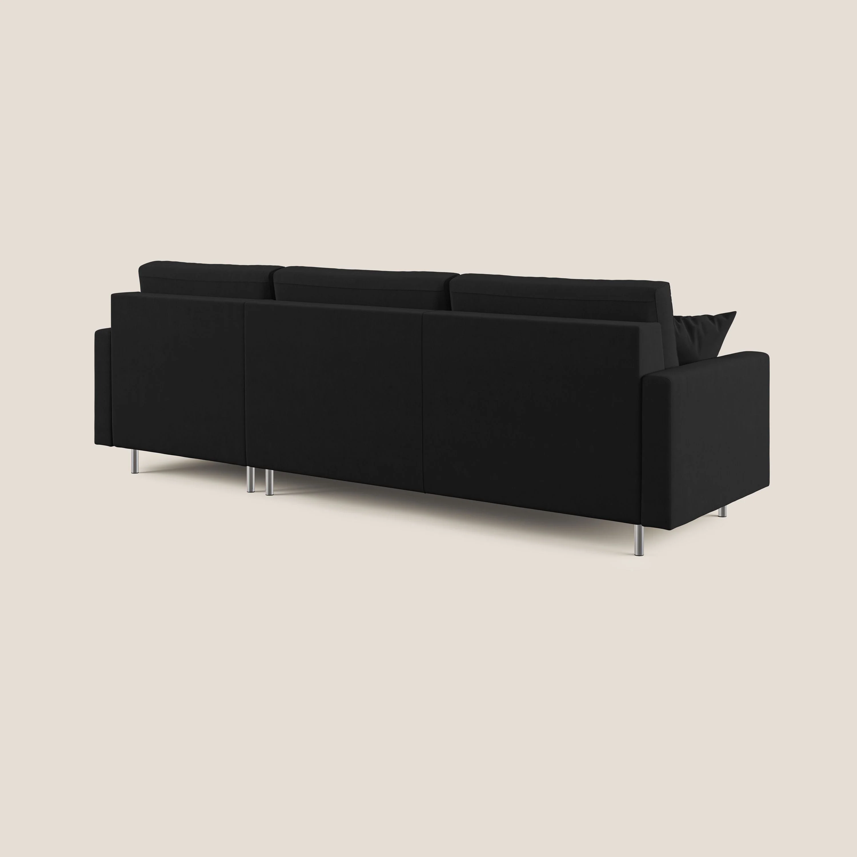 Megan canapé d'angle convertible en microfibre détachable T11 noir - Image 7
