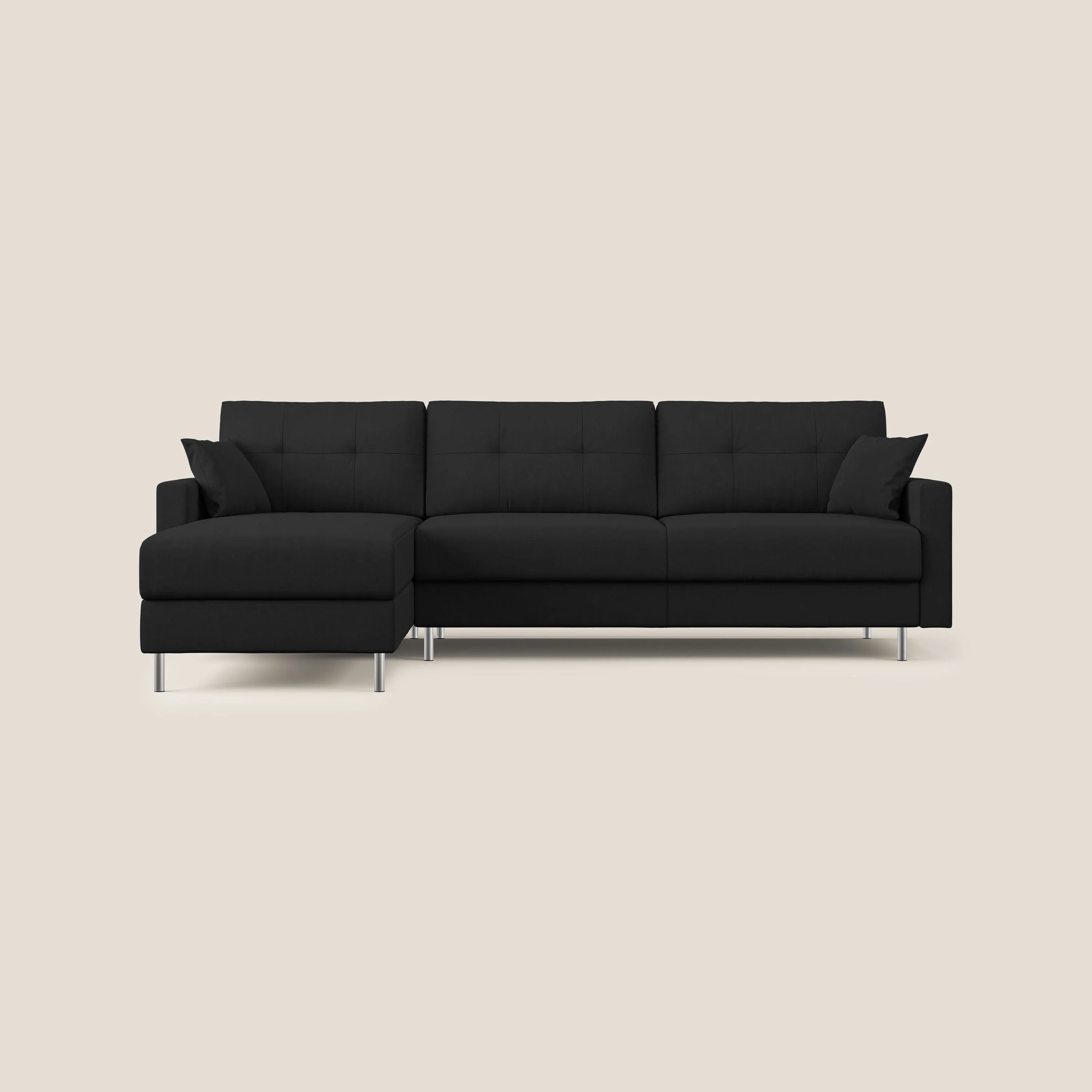 Megan canapé d'angle convertible en microfibre détachable T11 noir - Image 9