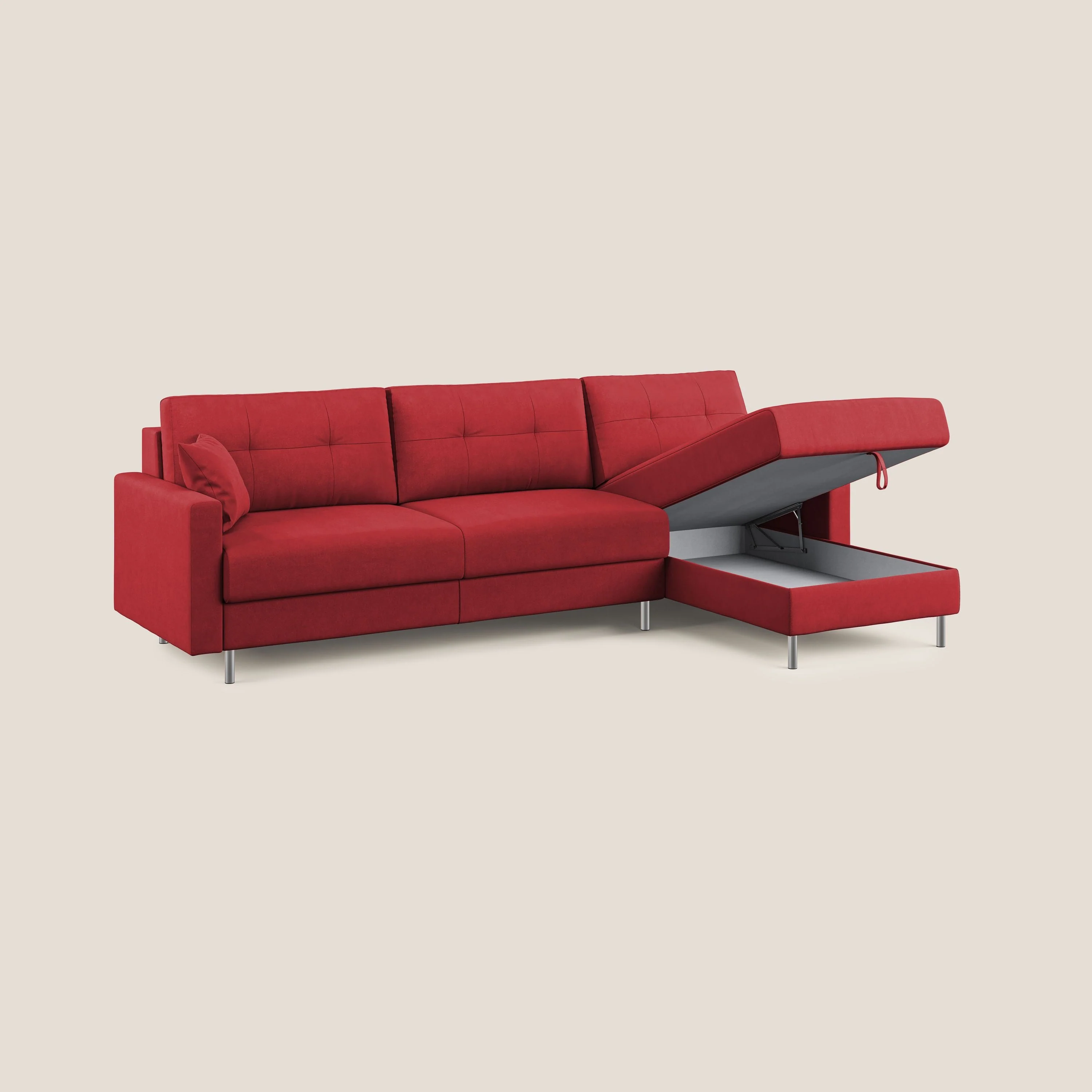Megan canapé d'angle convertible en microfibre détachable T11 rouge - Image 2
