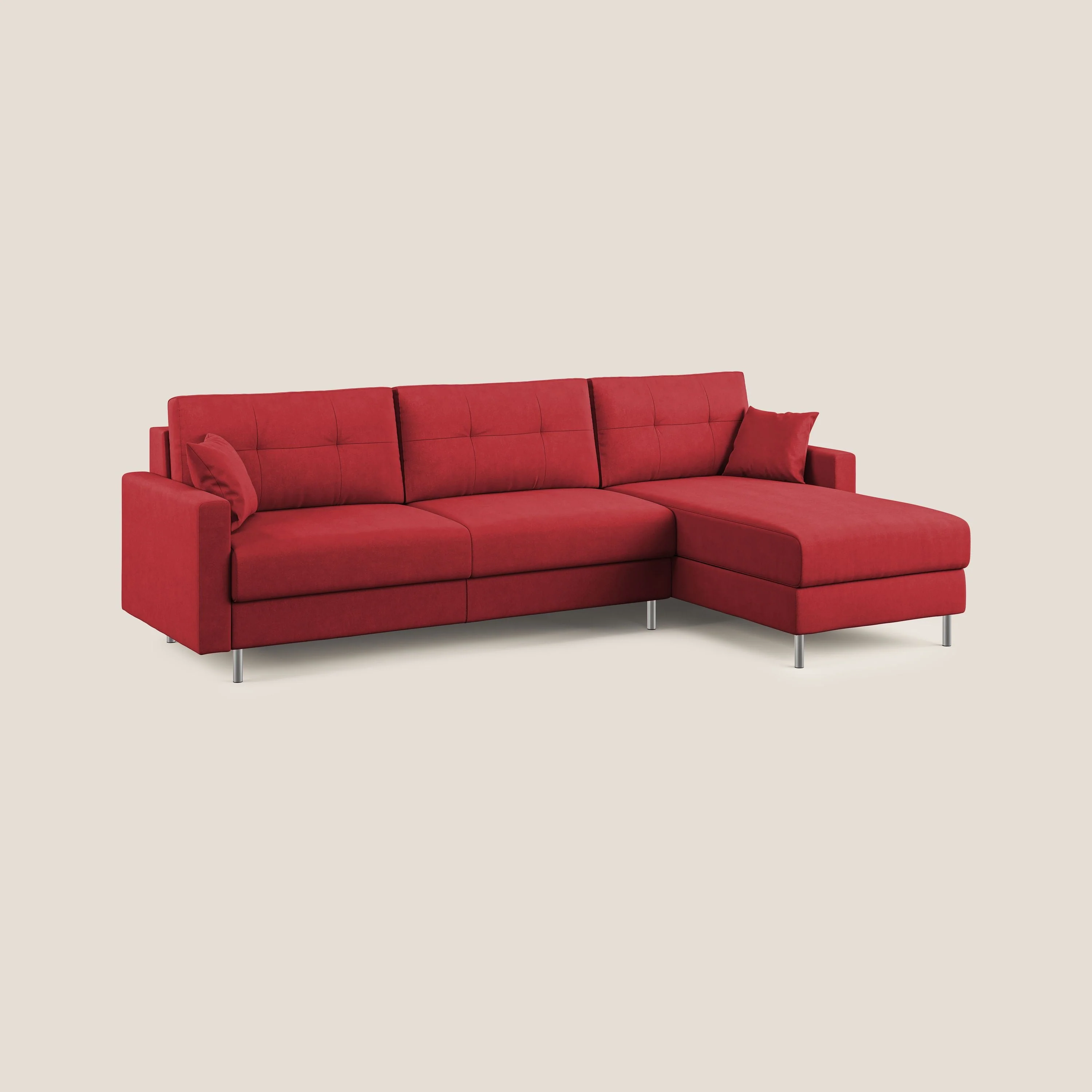 Megan canapé d'angle convertible en microfibre détachable T11 rouge - Image 3