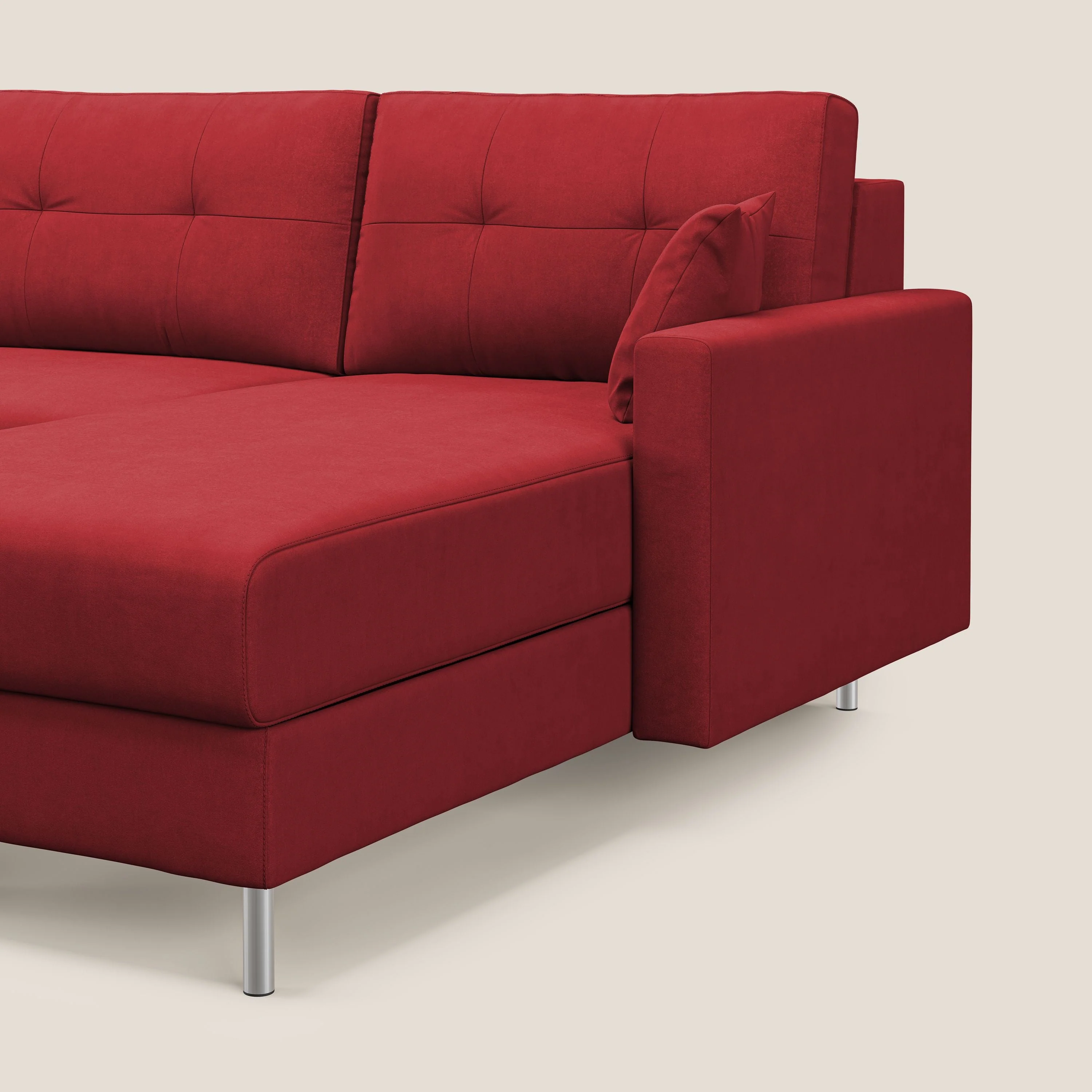 Megan canapé d'angle convertible en microfibre détachable T11 rouge - Image 5