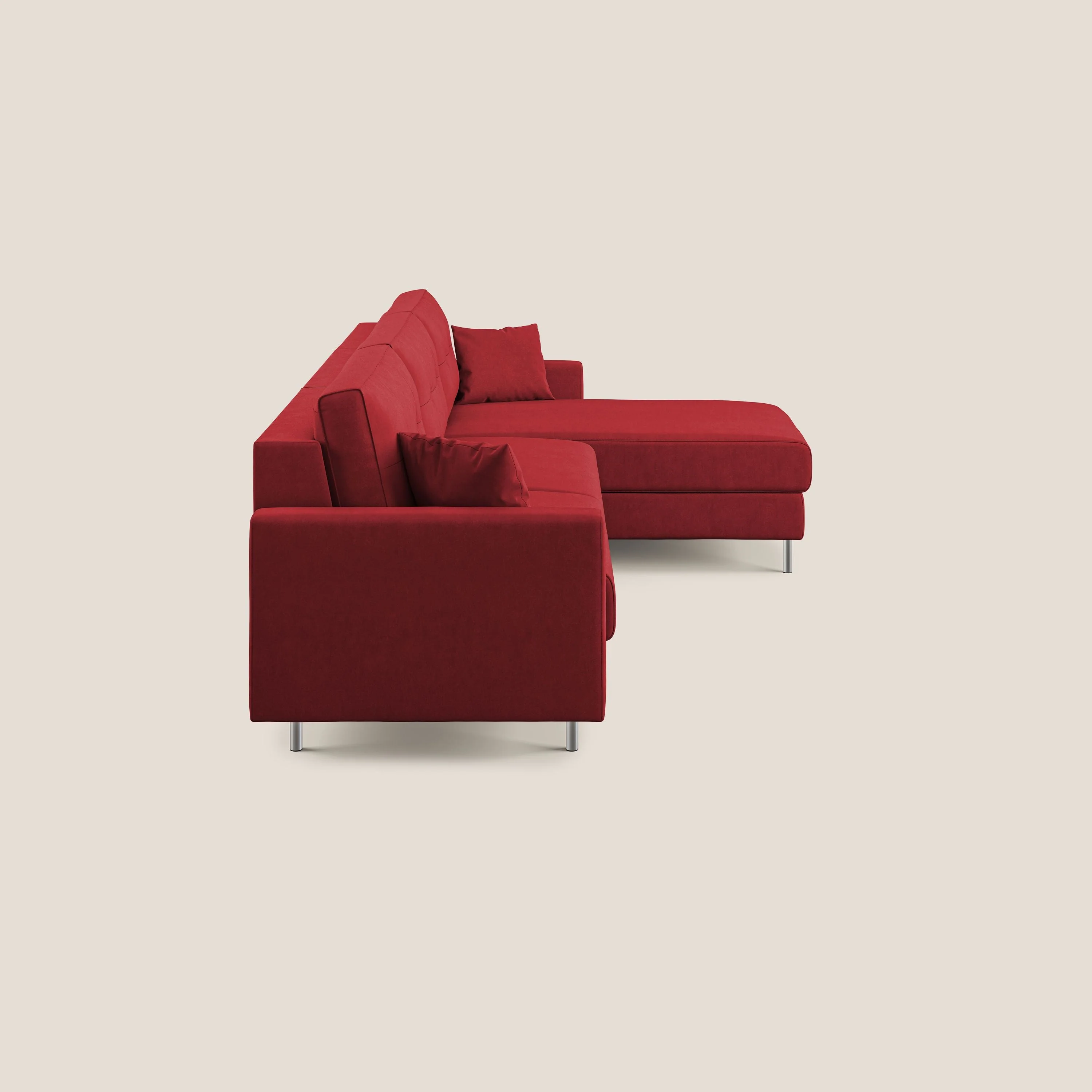 Megan canapé d'angle convertible en microfibre détachable T11 rouge - Image 6