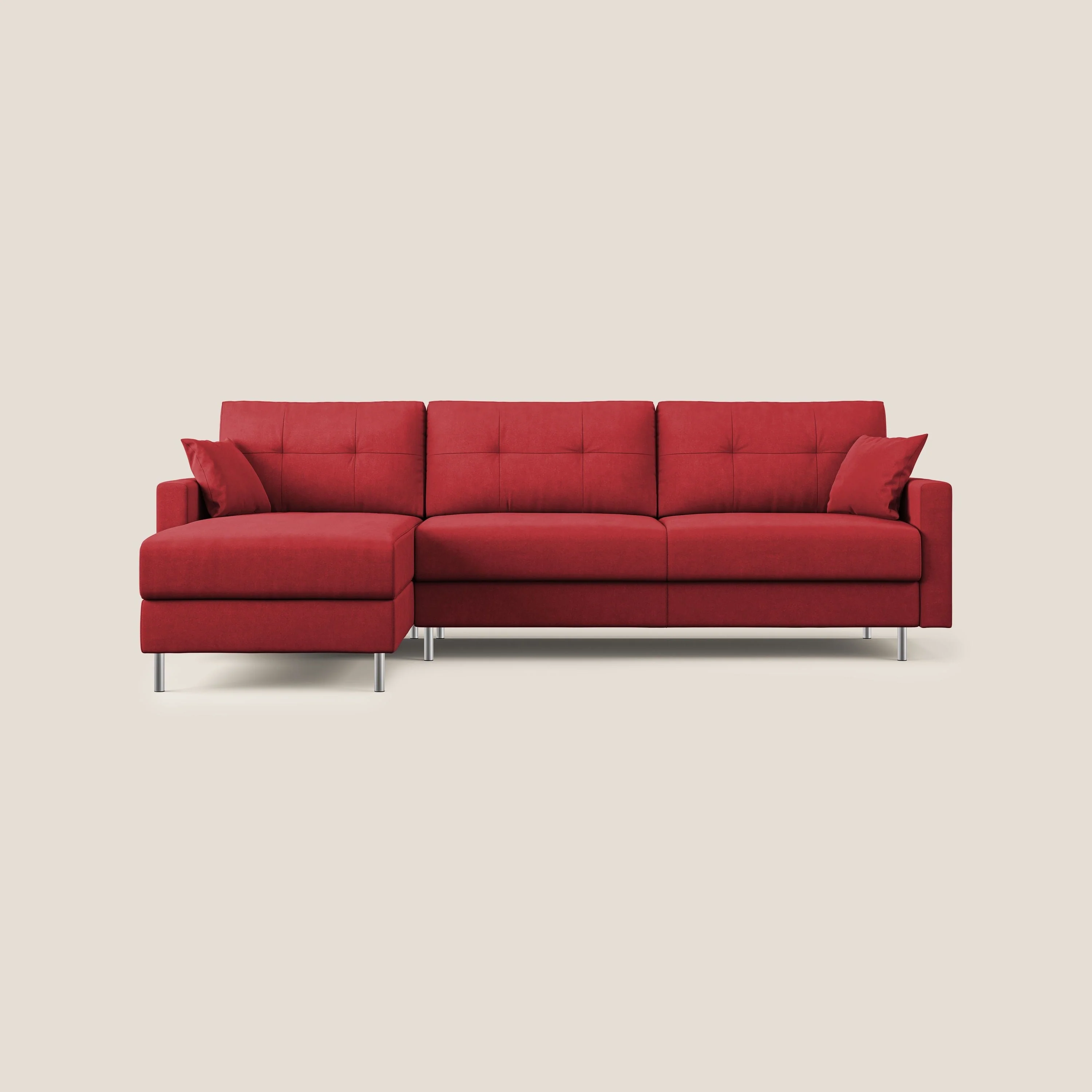 Megan canapé d'angle convertible en microfibre détachable T11 rouge - Image 9