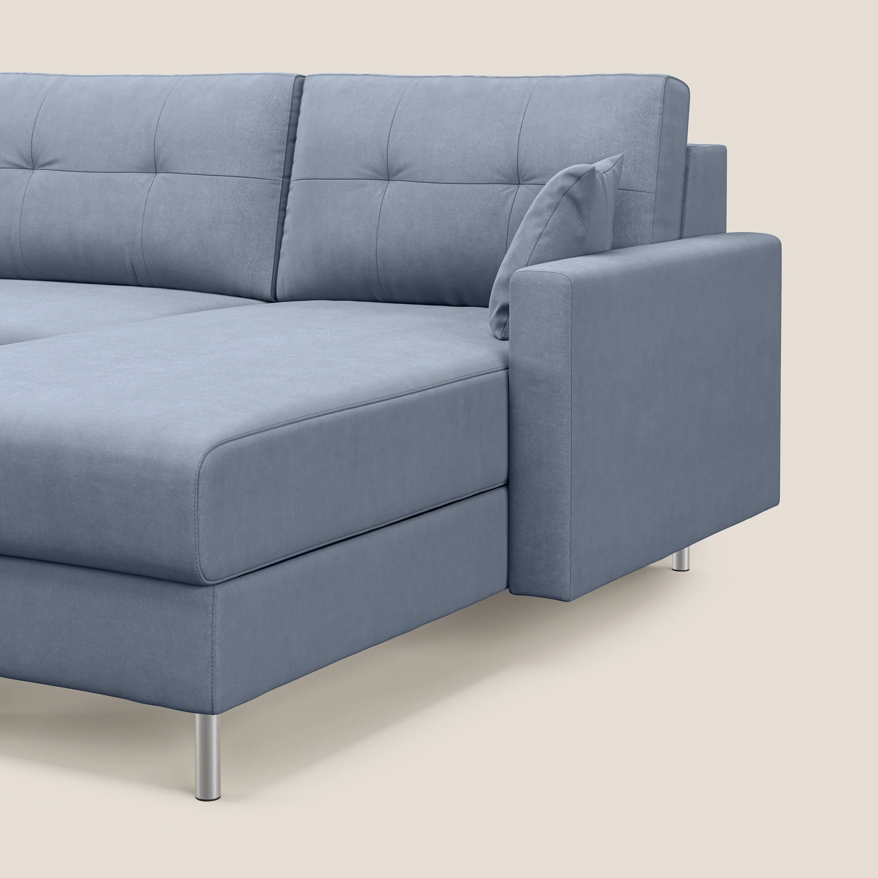 Megan canapé d'angle convertible en microfibre détachable T11 sucre glace - Image 5