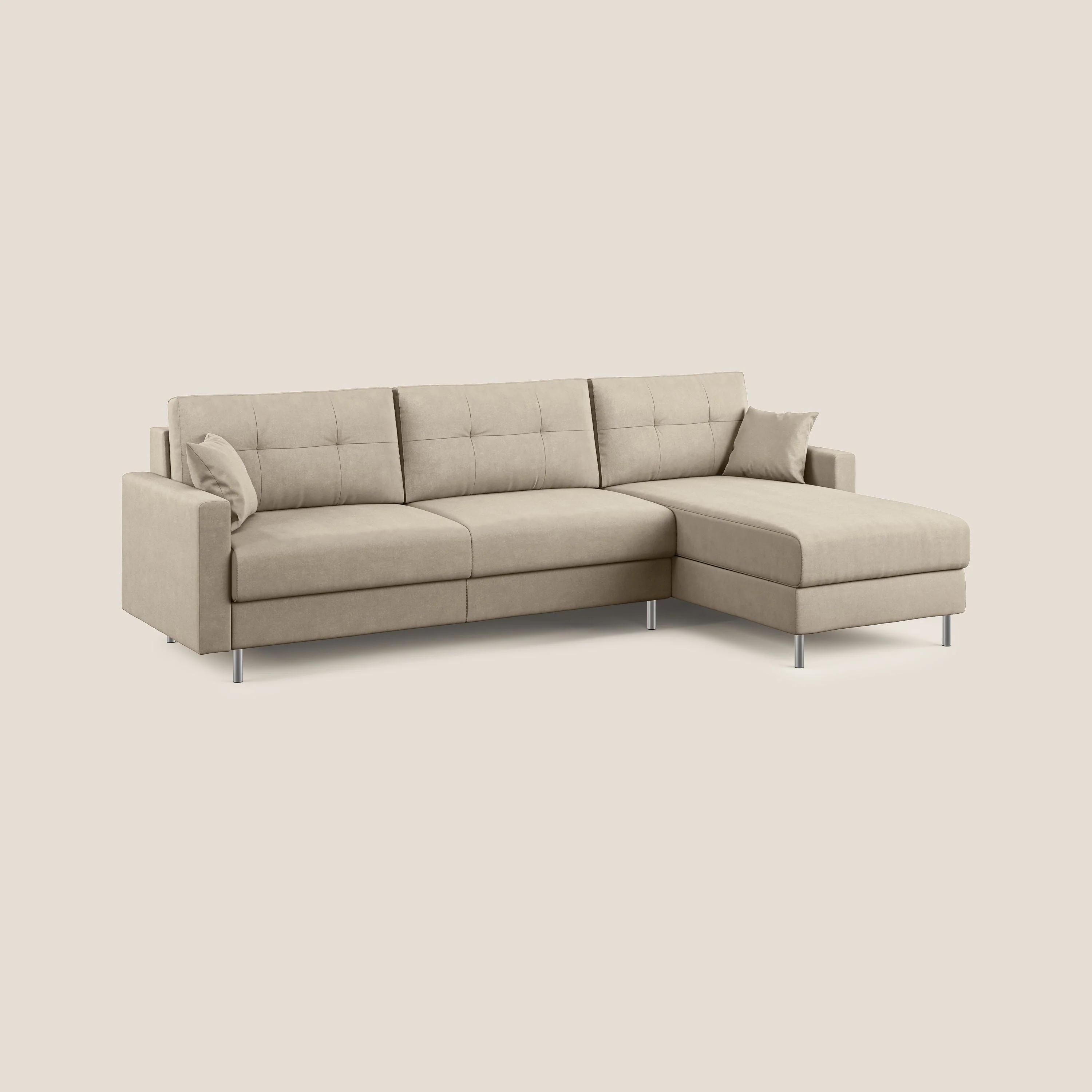 Megan canapé d'angle convertible en microfibre détachable T11 Taupe tortora - Image 3