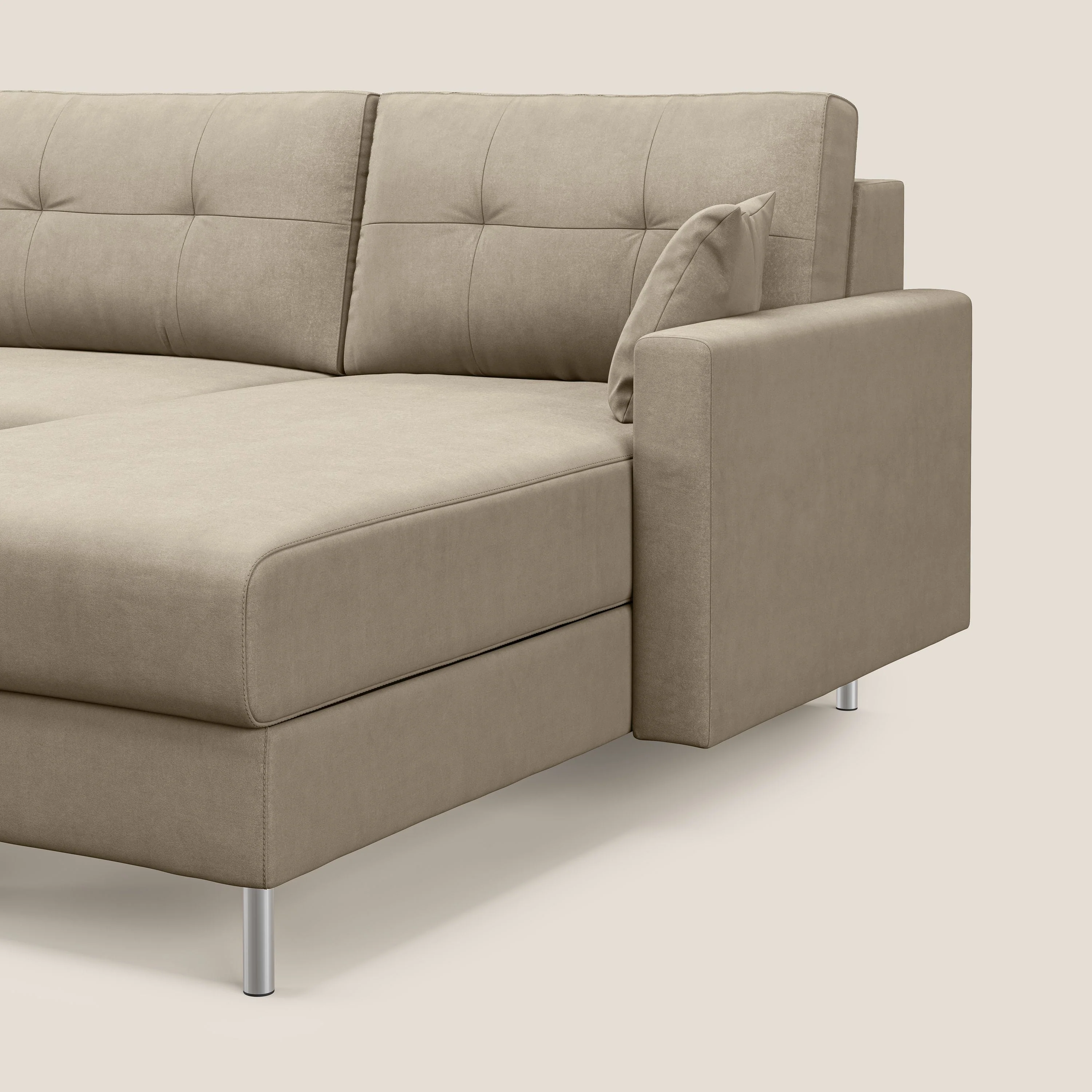 Megan canapé d'angle convertible en microfibre détachable T11 Taupe tortora - Image 5