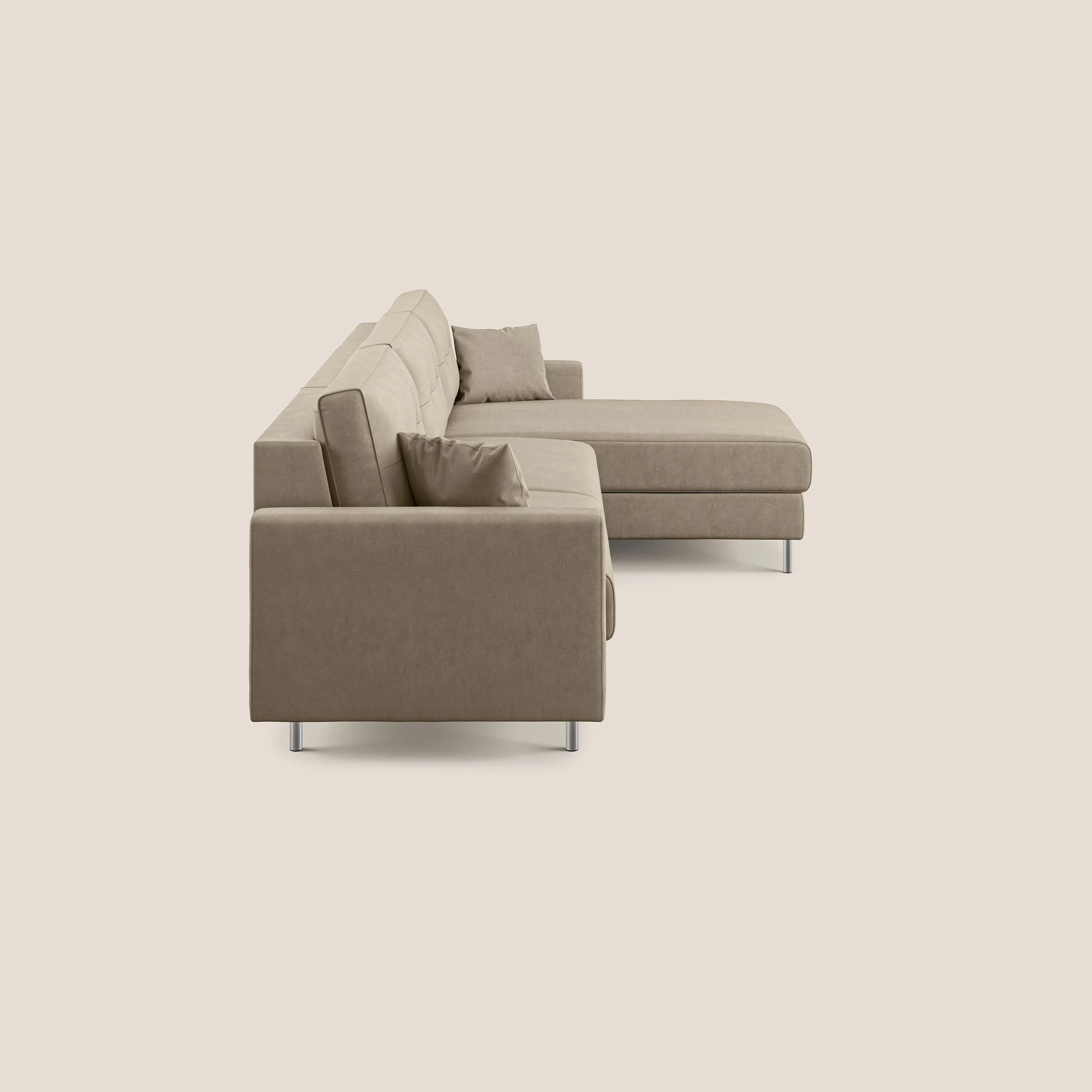 Megan canapé d'angle convertible en microfibre détachable T11 Taupe tortora - Image 6