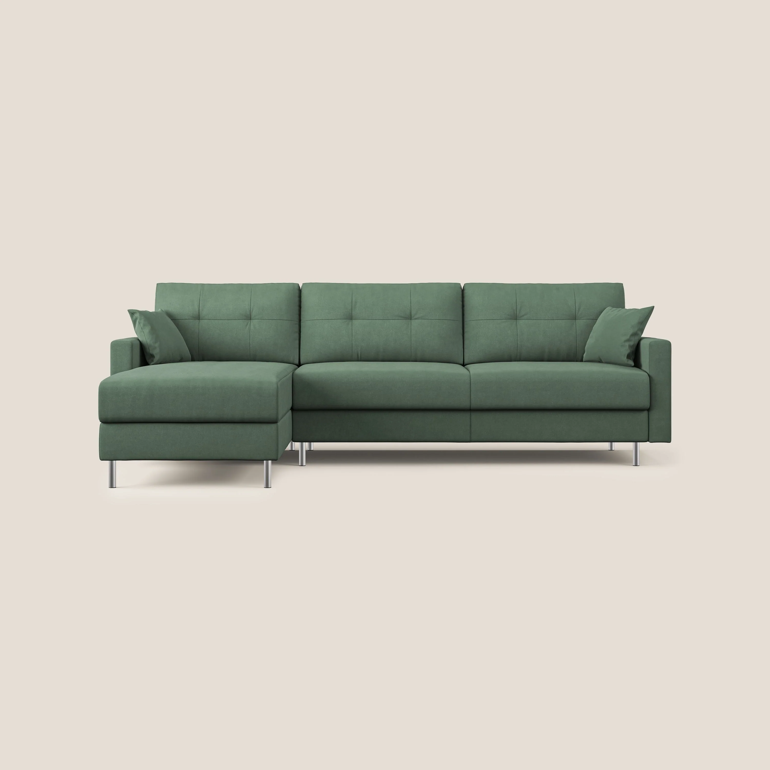 Megan canapé d'angle convertible en microfibre détachable T11 vert - Image 11