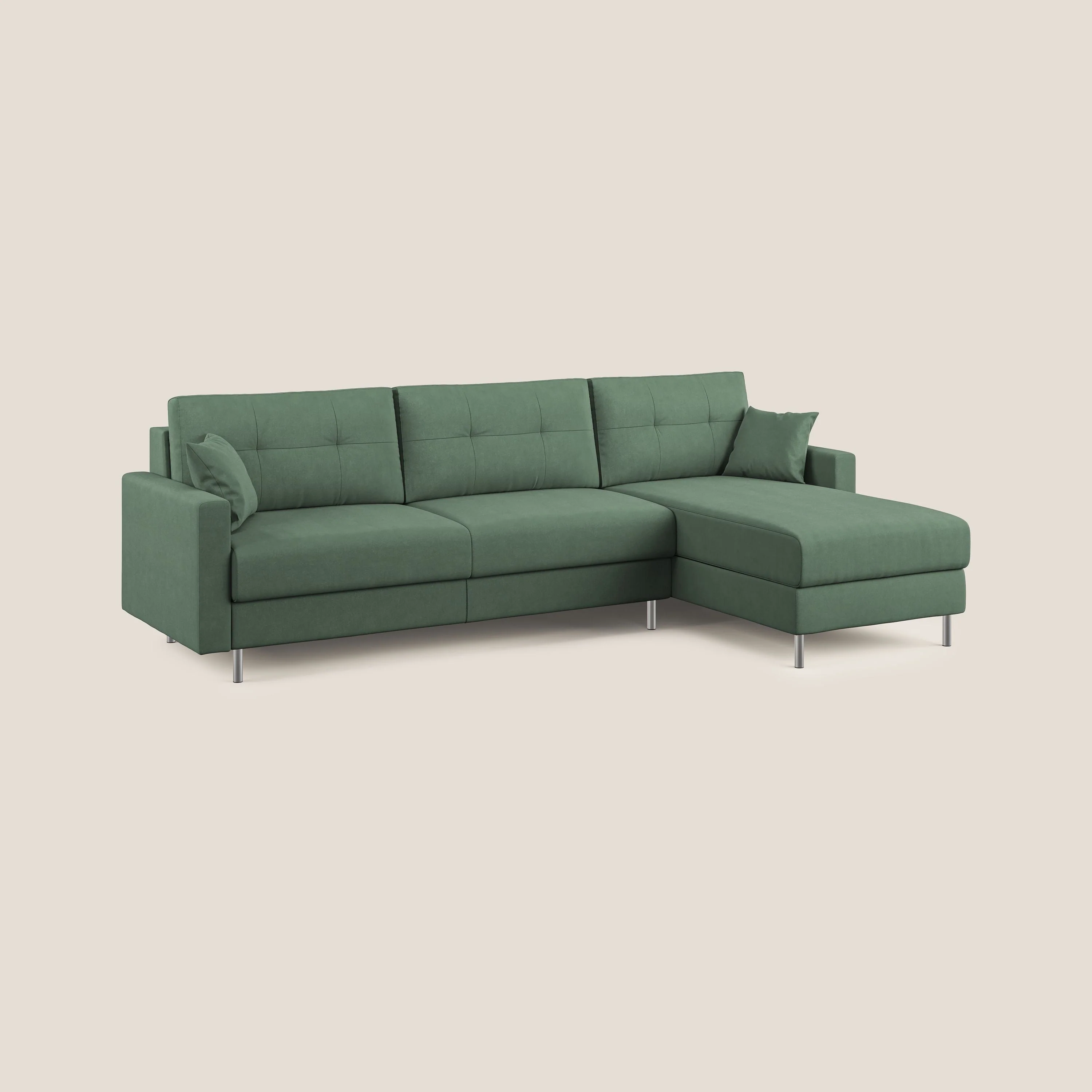 Megan canapé d'angle convertible en microfibre détachable T11 vert - Image 6
