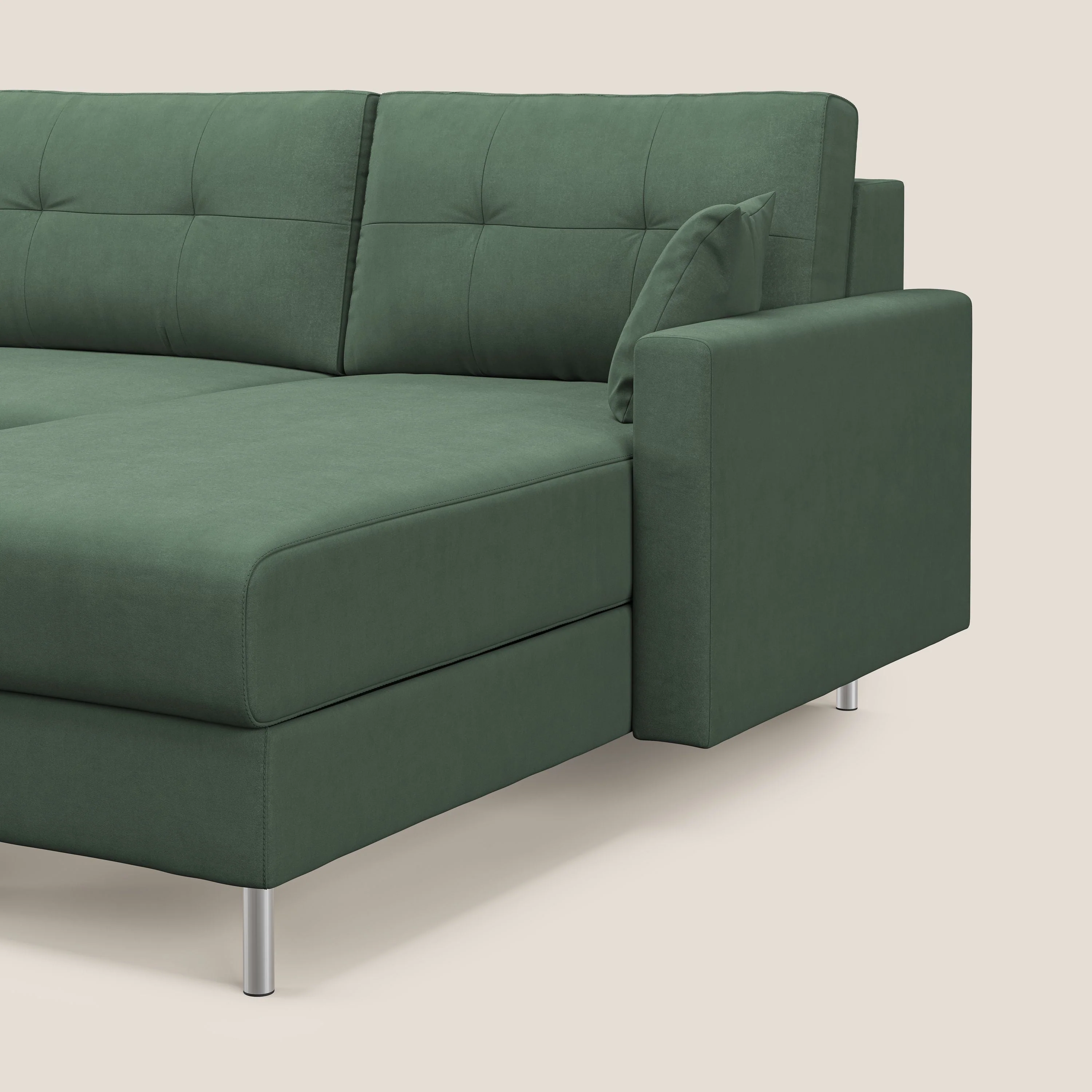 Megan canapé d'angle convertible en microfibre détachable T11 vert - Image 8