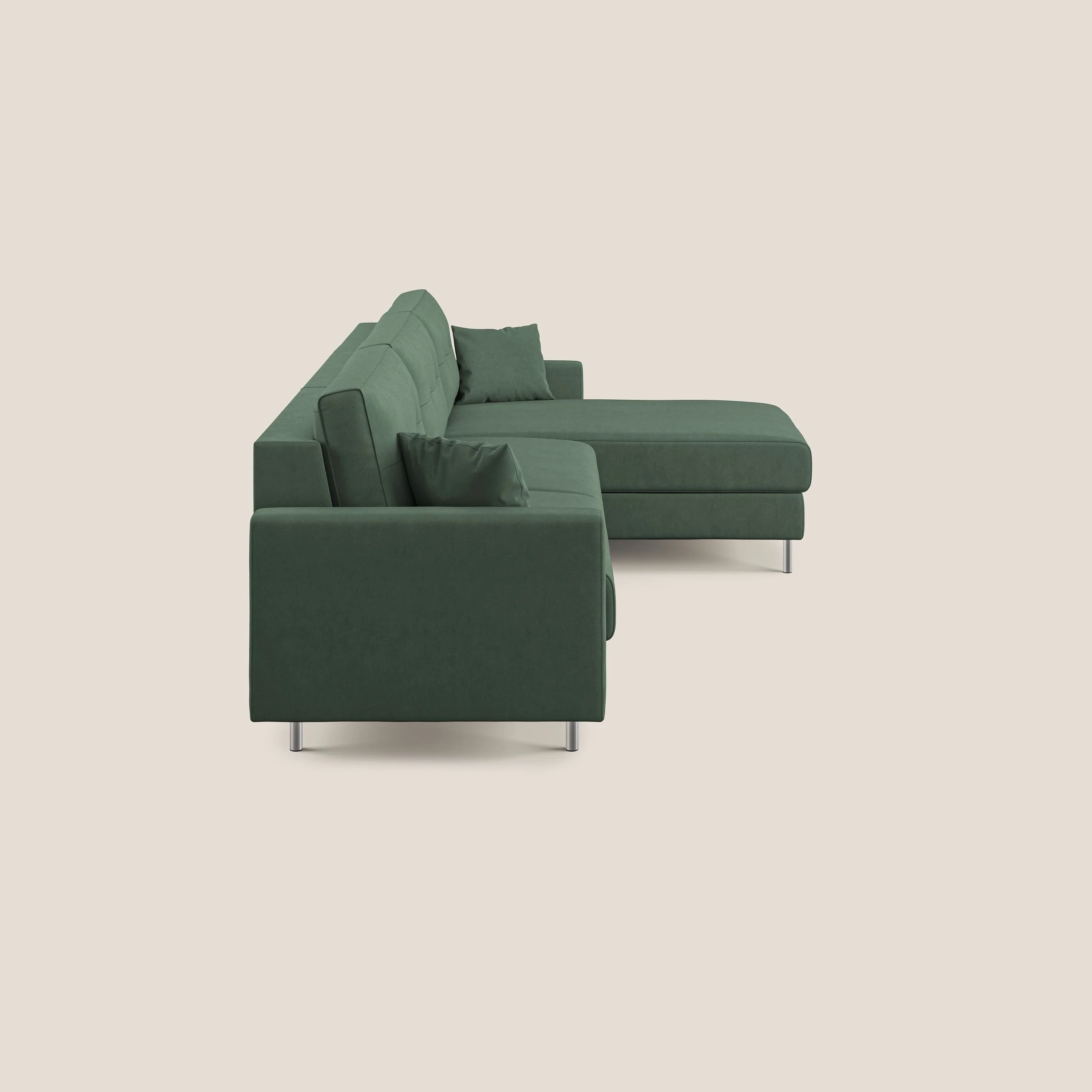 Megan canapé d'angle convertible en microfibre détachable T11 vert - Image 9