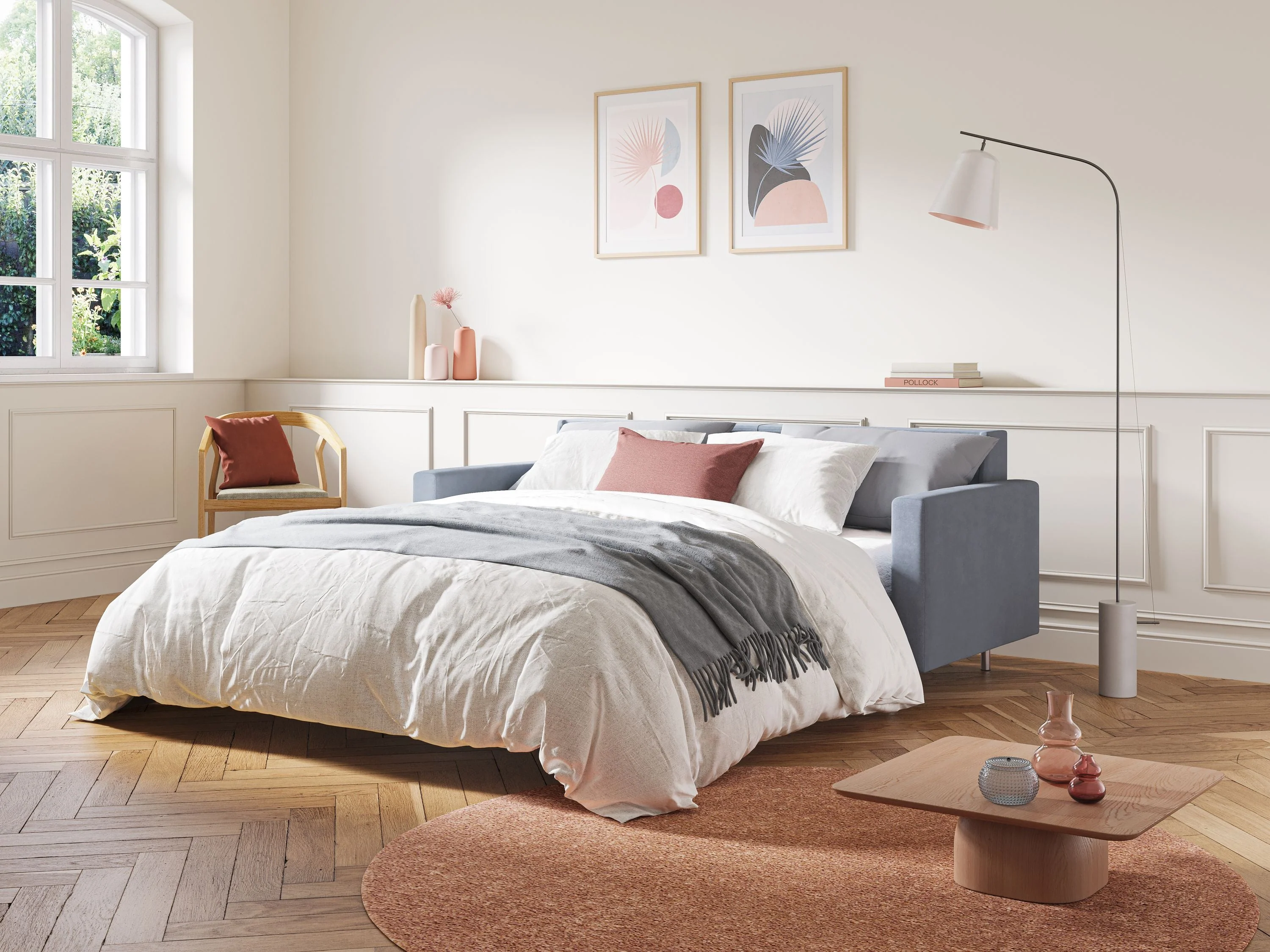 Megan canapé convertible en microfibre détachable T11 sucre glace - Image 2