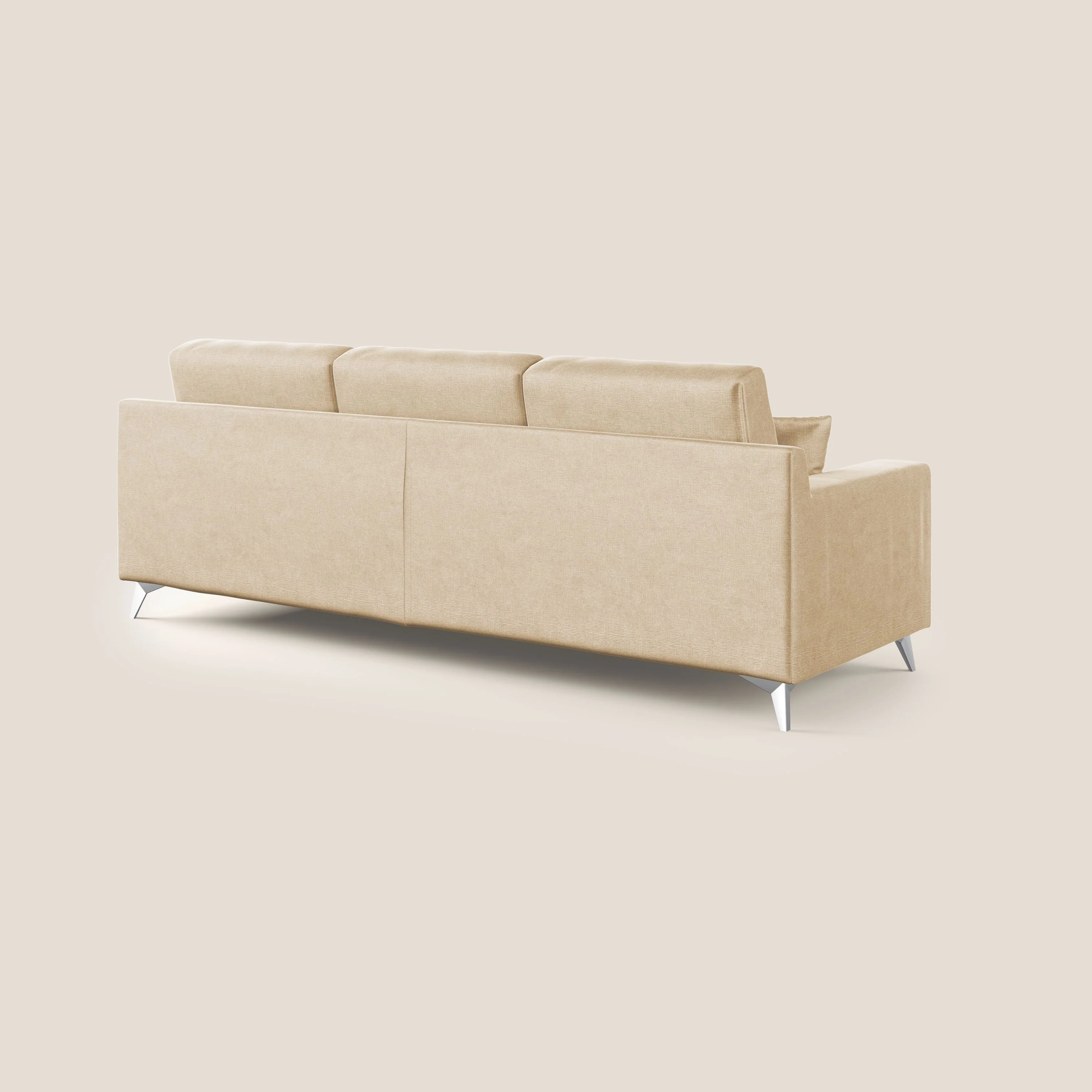 Michael canapé d'angle moderne en velours doux imperméable T01 beige - Image 4