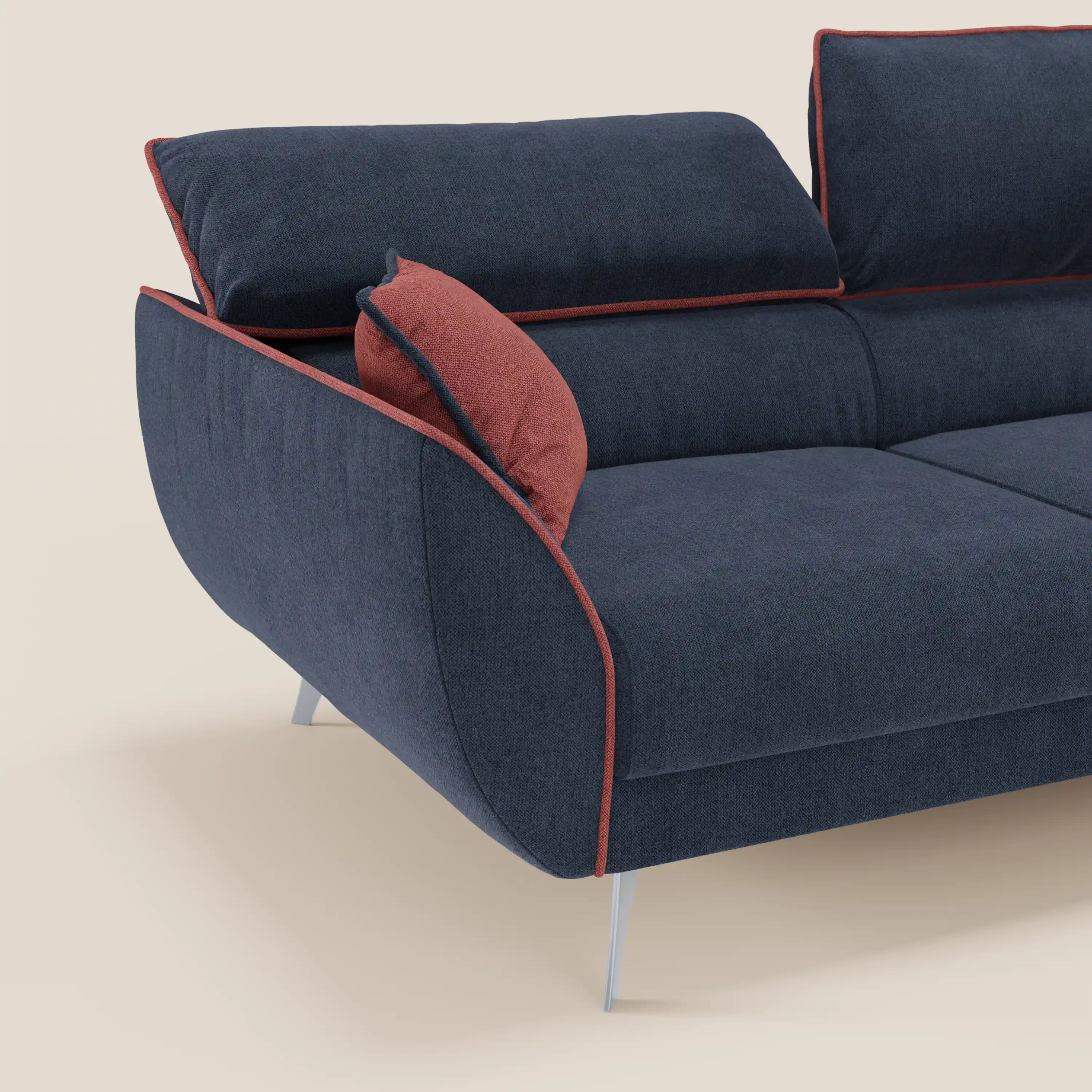 Michelangelo Canapé 2 et 3 places avec assises coulissantes et têtières réglables - Bicolore en tissu détachable T23 - Image 10