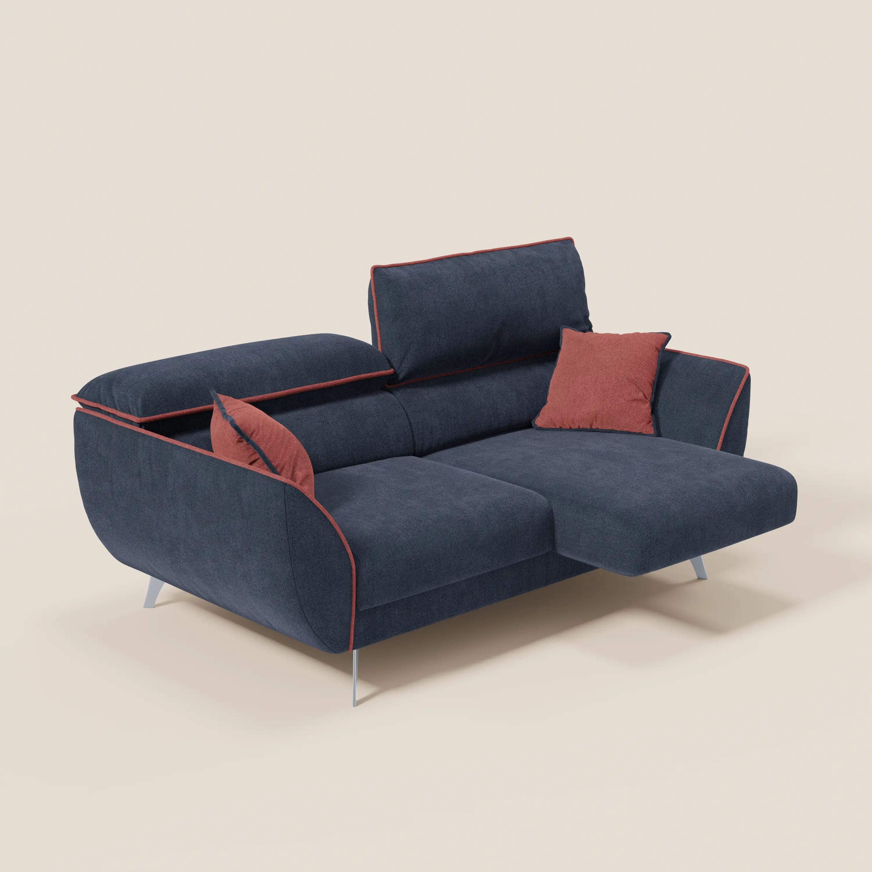 Michelangelo Canapé 2 et 3 places avec assises coulissantes et têtières réglables - Bicolore en tissu détachable T23 - Image 13