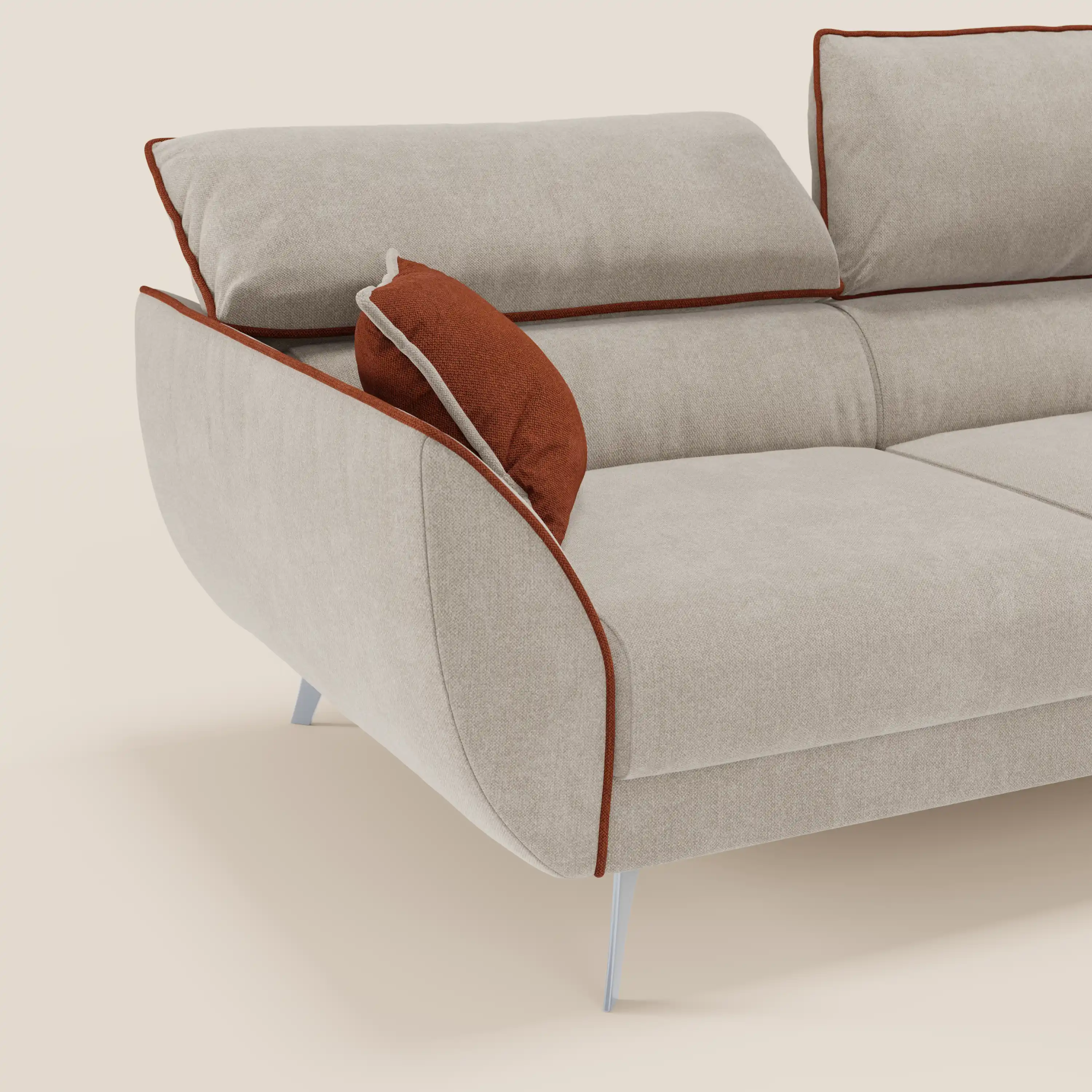 Michelangelo Canapé 2 et 3 places avec assises coulissantes et têtières réglables - Bicolore en tissu détachable T23 - Image 24