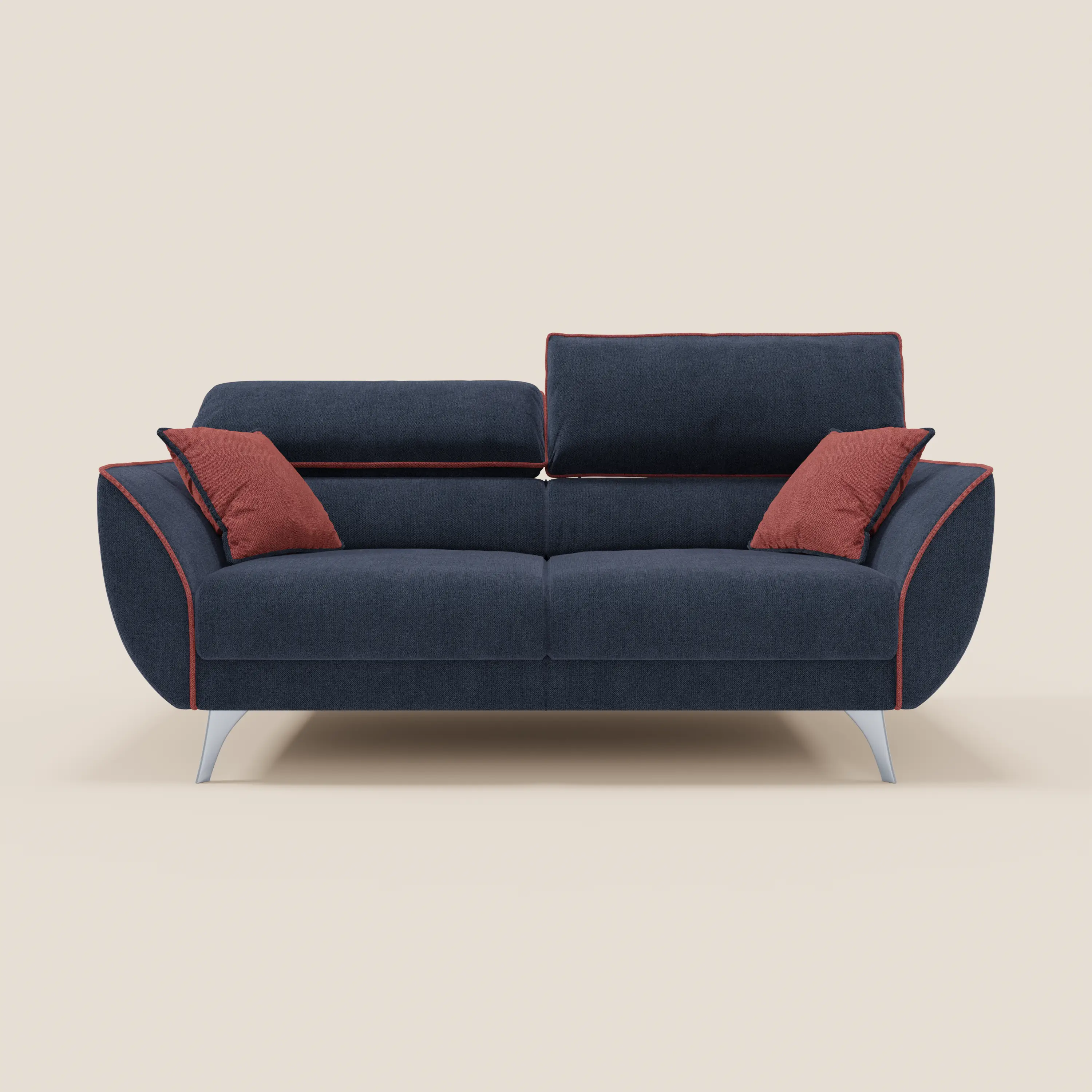 Michelangelo Canapé 2 et 3 places avec assises coulissantes et têtières réglables - Bicolore en tissu détachable T23 - Image 3