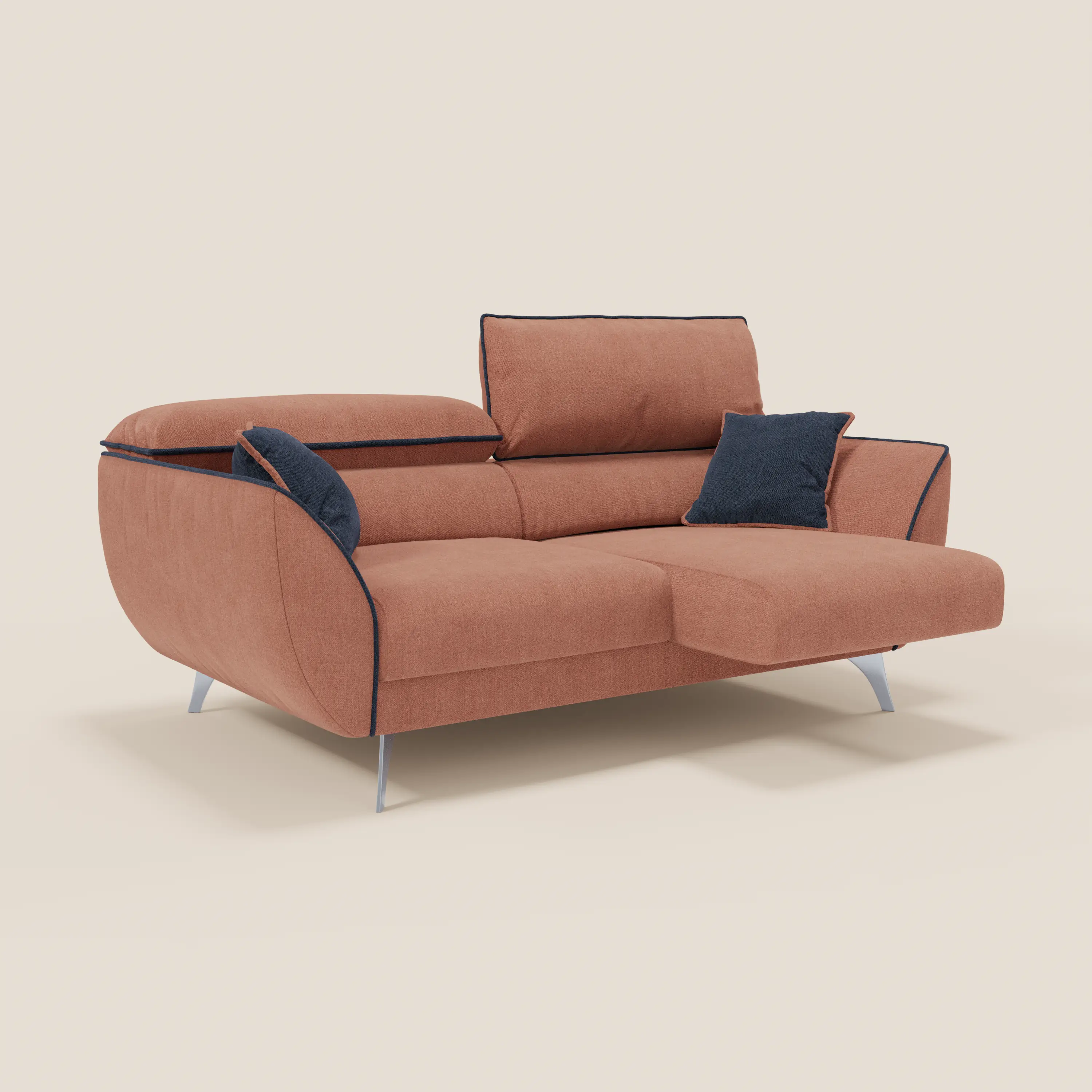Michelangelo Canapé 2 et 3 places avec assises coulissantes et têtières réglables - Bicolore en tissu détachable T23 - Image 33