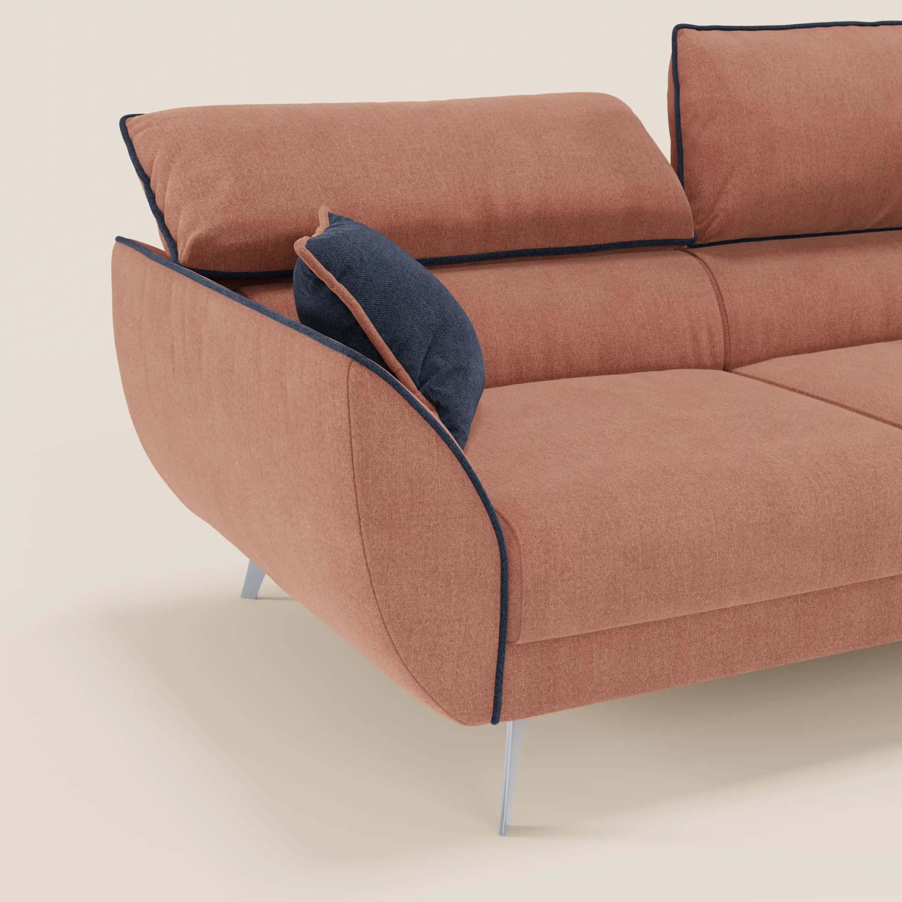 Michelangelo Canapé 2 et 3 places avec assises coulissantes et têtières réglables - Bicolore en tissu détachable T23 - Image 38