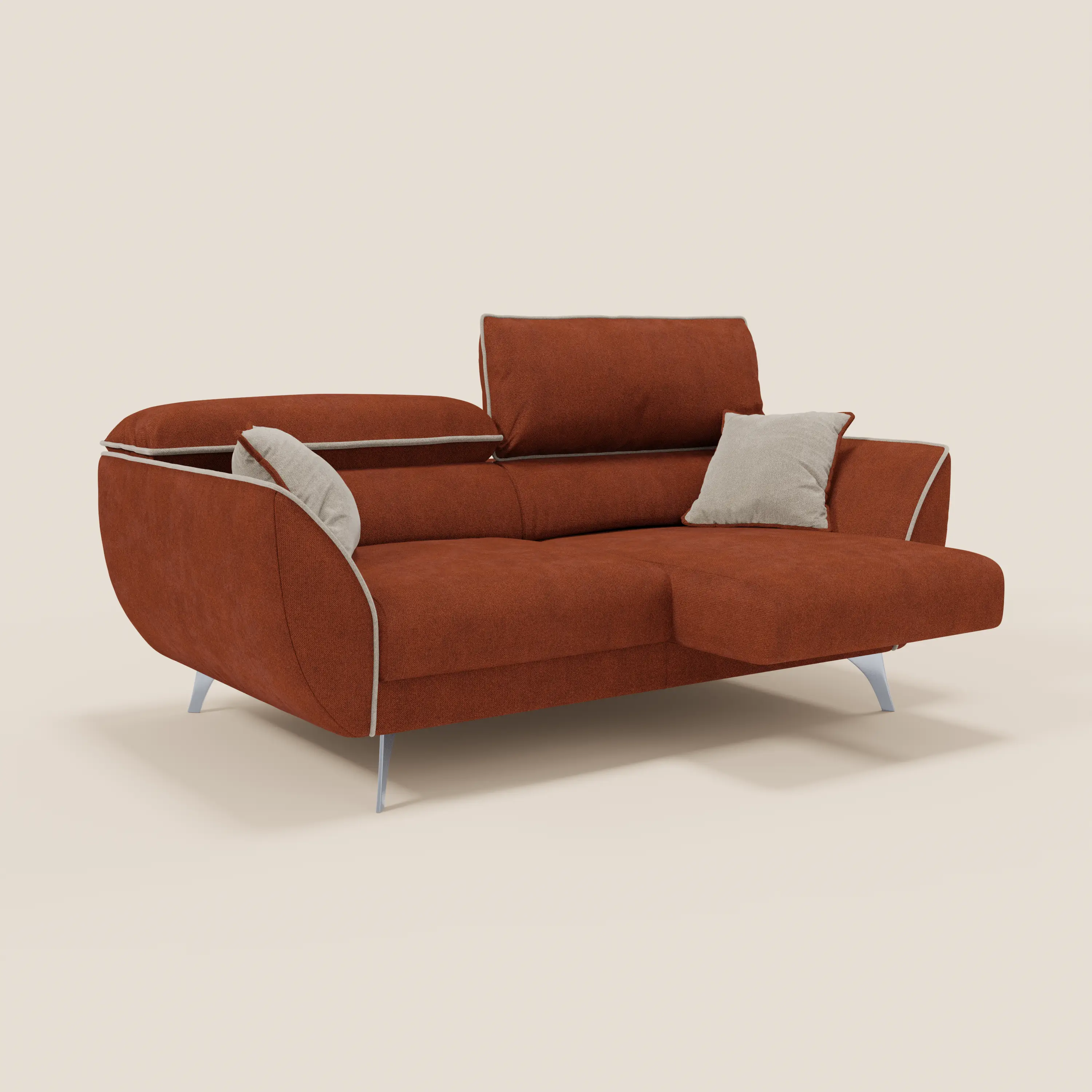 Michelangelo Canapé 2 et 3 places avec assises coulissantes et têtières réglables - Bicolore en tissu détachable T23 - Image 47