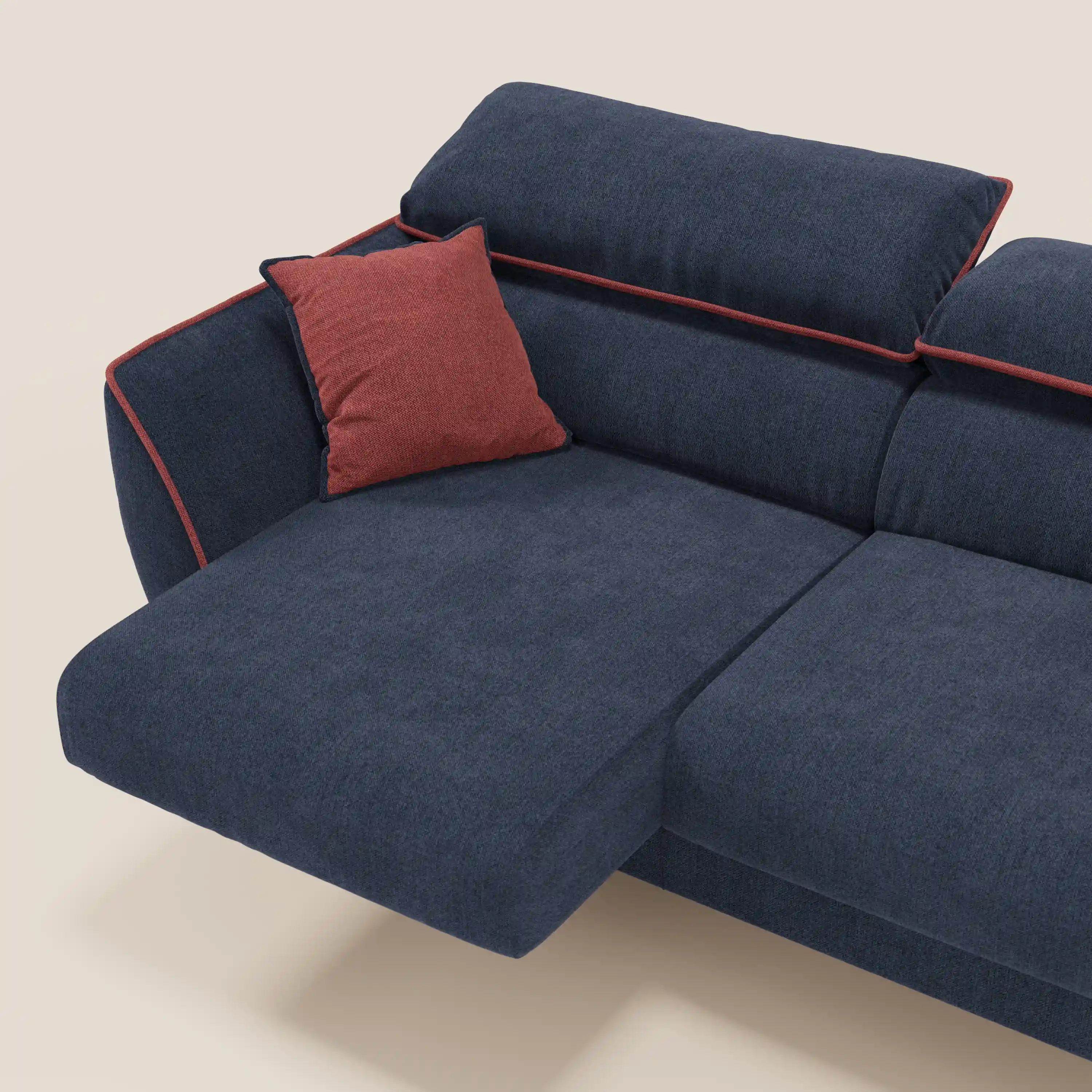 Michelangelo Canapé 2 et 3 places avec assises coulissantes et têtières réglables - Bicolore en tissu détachable T23 - Image 6