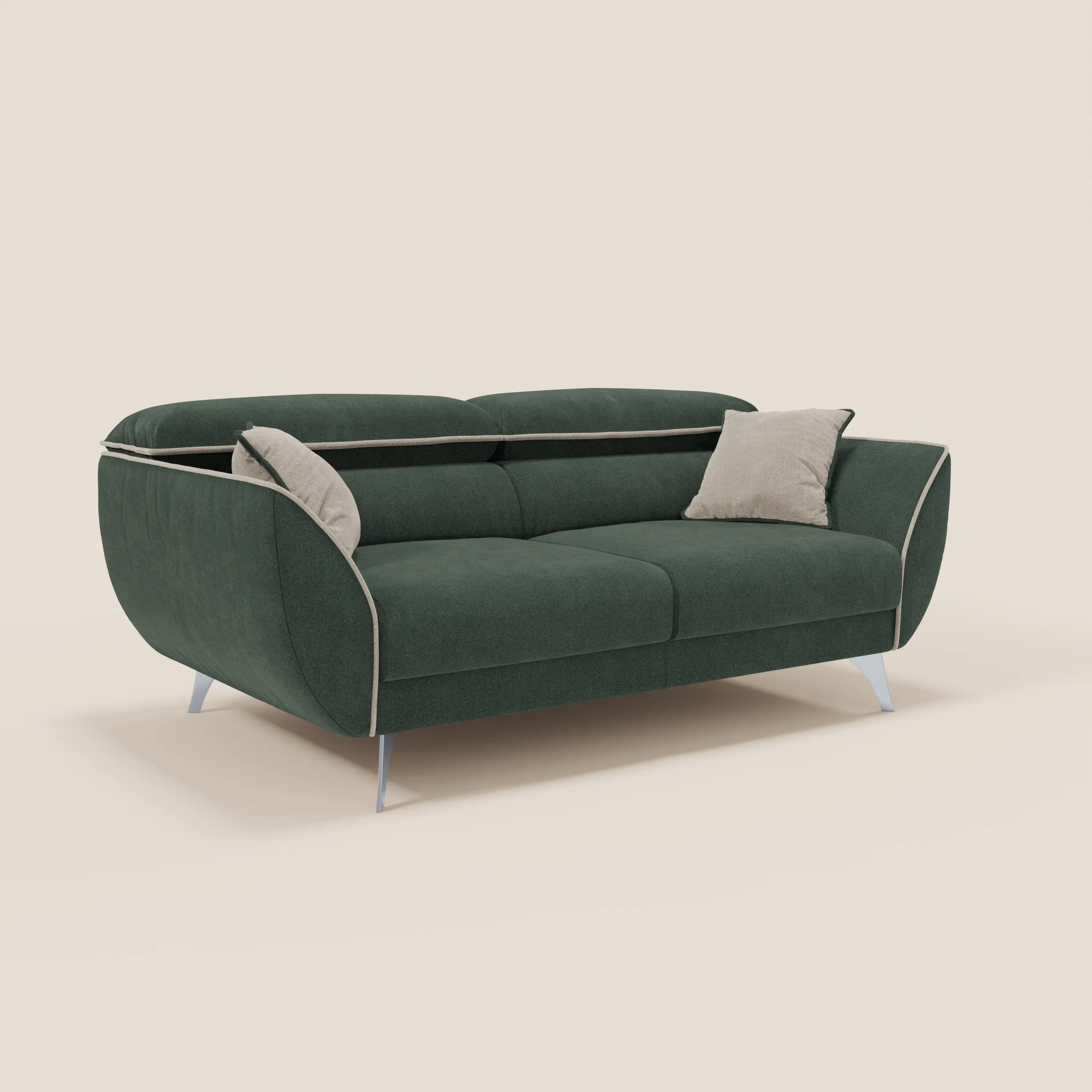 Michelangelo Canapé 2 et 3 places avec assises coulissantes et têtières réglables - Bicolore en tissu détachable T23 - Image 60