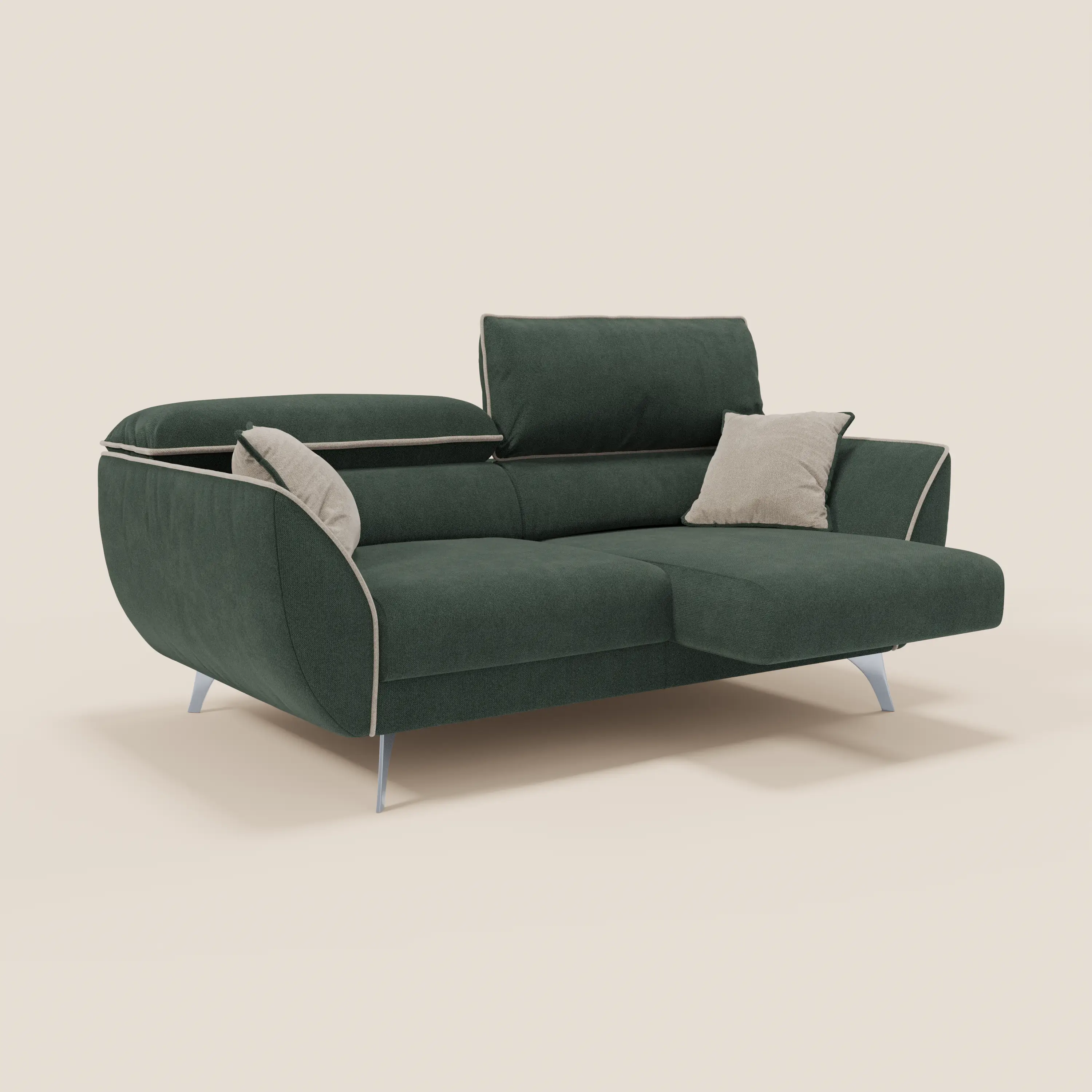 Michelangelo Canapé 2 et 3 places avec assises coulissantes et têtières réglables - Bicolore en tissu détachable T23 - Image 61