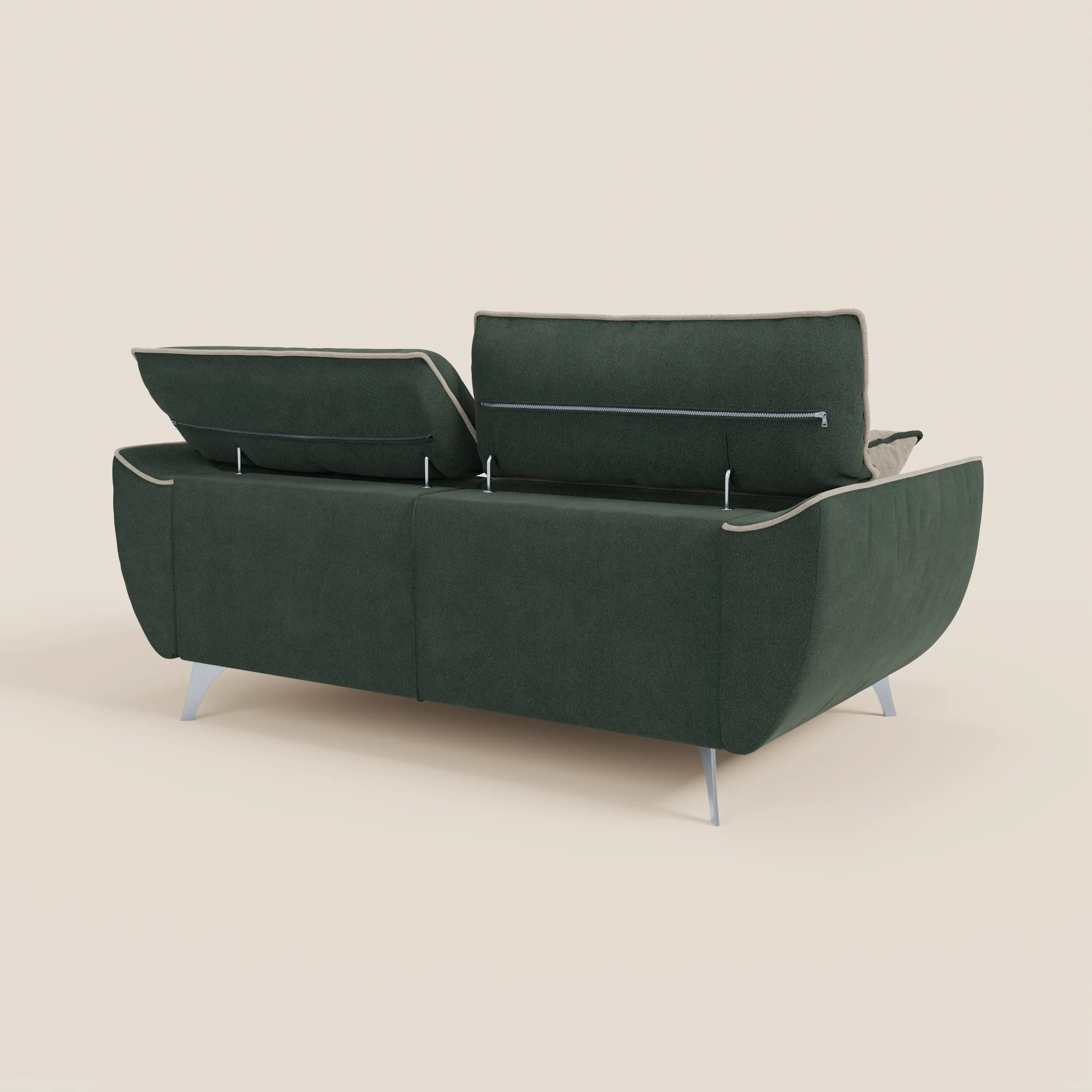 Michelangelo Canapé 2 et 3 places avec assises coulissantes et têtières réglables - Bicolore en tissu détachable T23 - Image 65