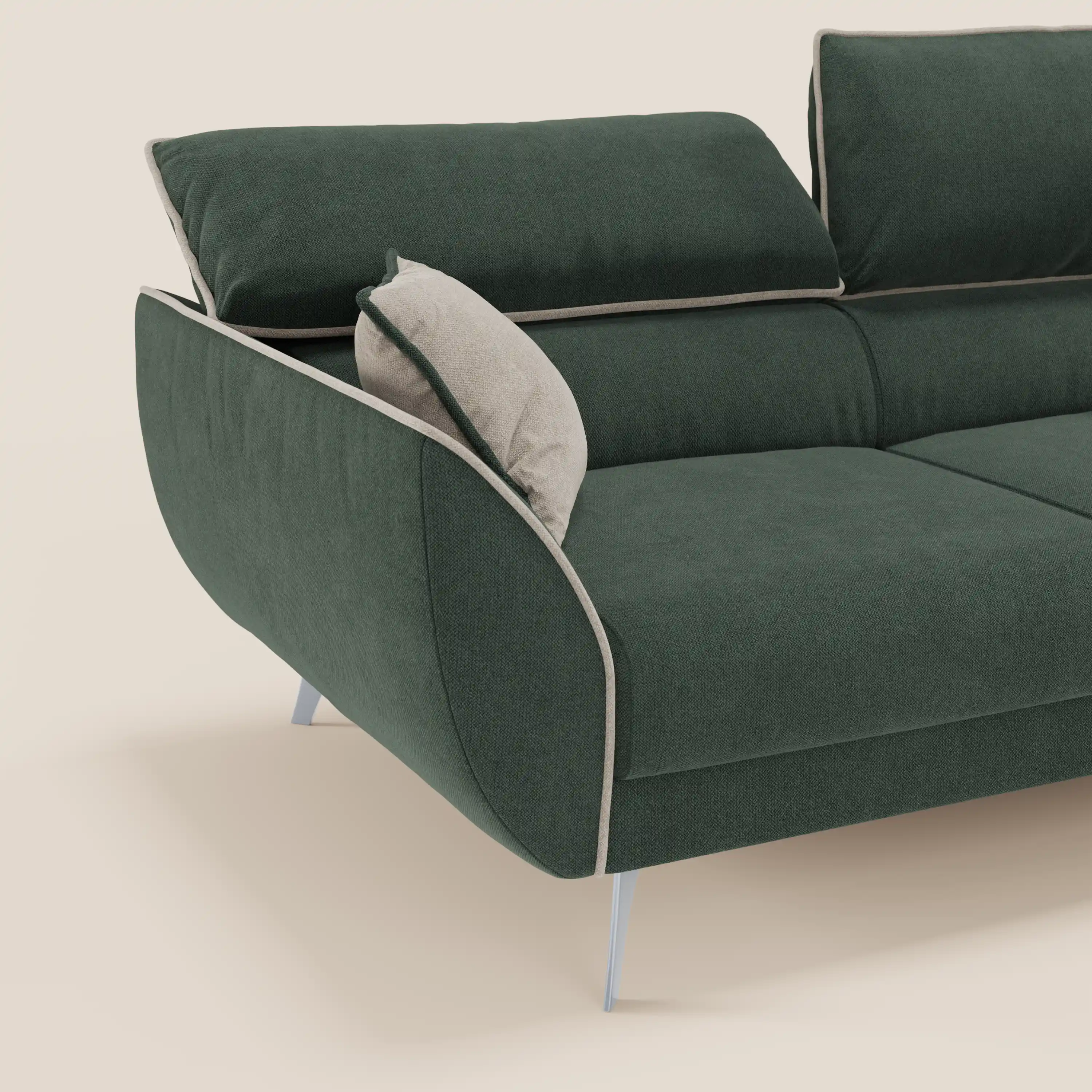 Michelangelo Canapé 2 et 3 places avec assises coulissantes et têtières réglables - Bicolore en tissu détachable T23 - Image 66