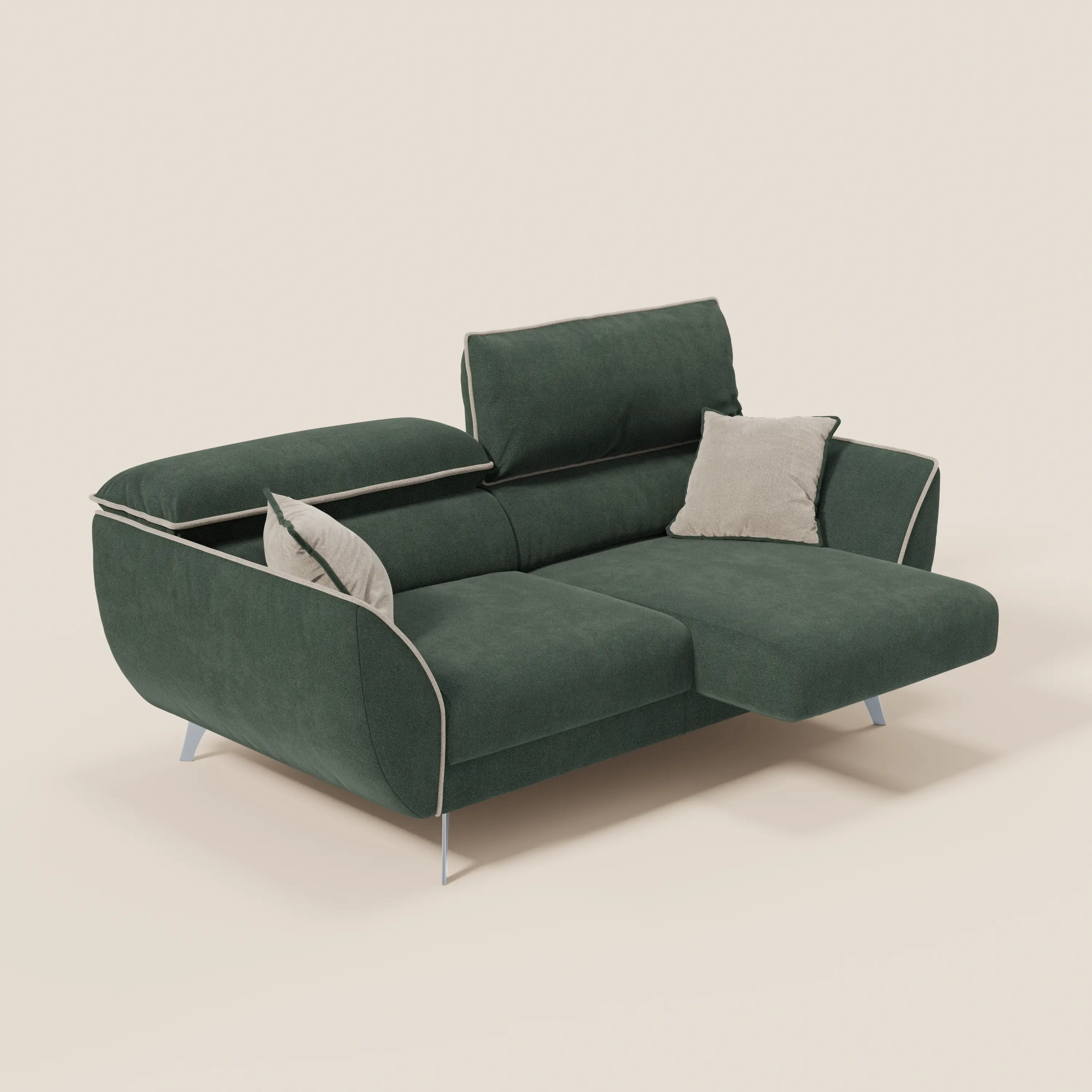 Michelangelo Canapé 2 et 3 places avec assises coulissantes et têtières réglables - Bicolore en tissu détachable T23 - Image 69