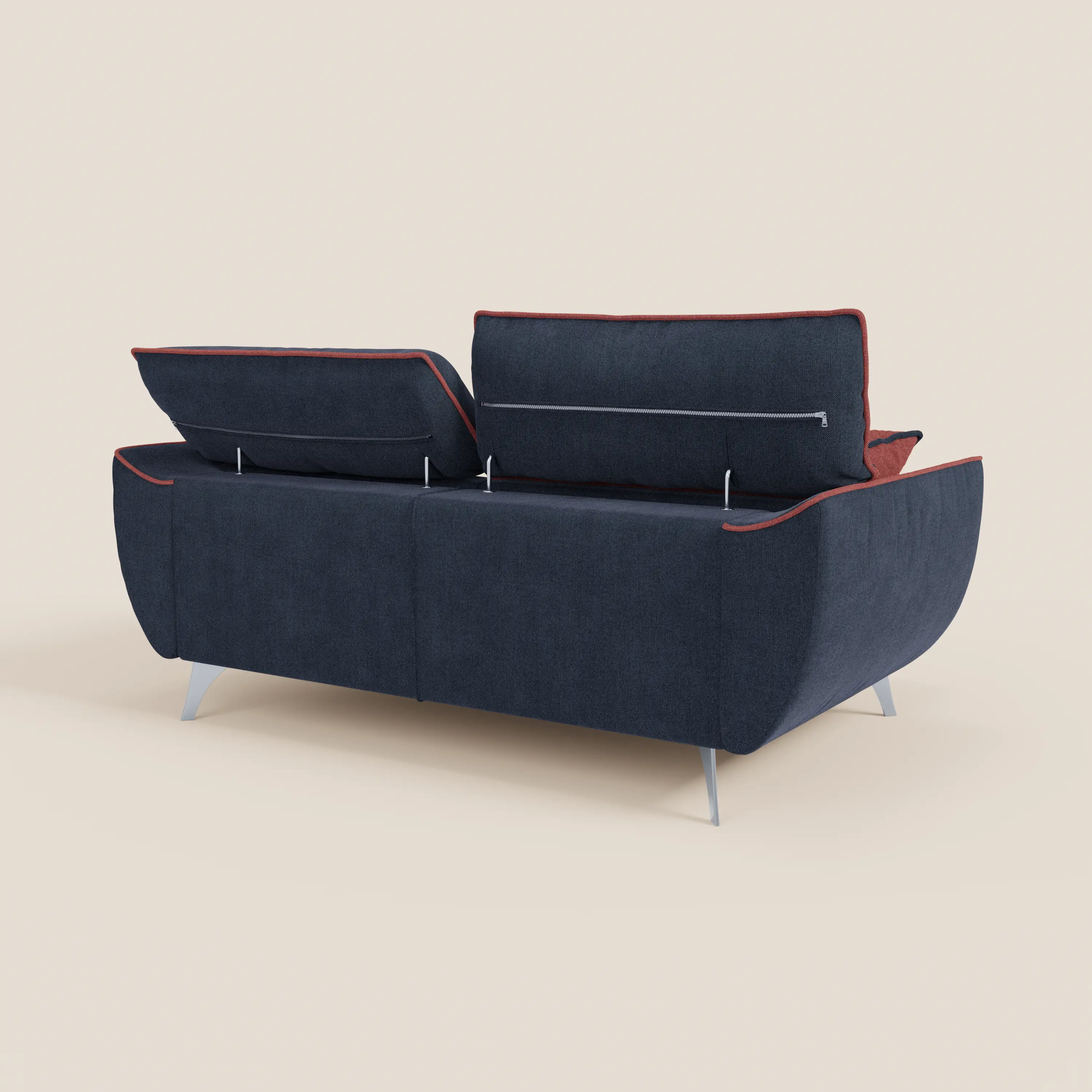 Michelangelo Canapé 2 et 3 places avec assises coulissantes et têtières réglables - Bicolore en tissu détachable T23 - Image 9