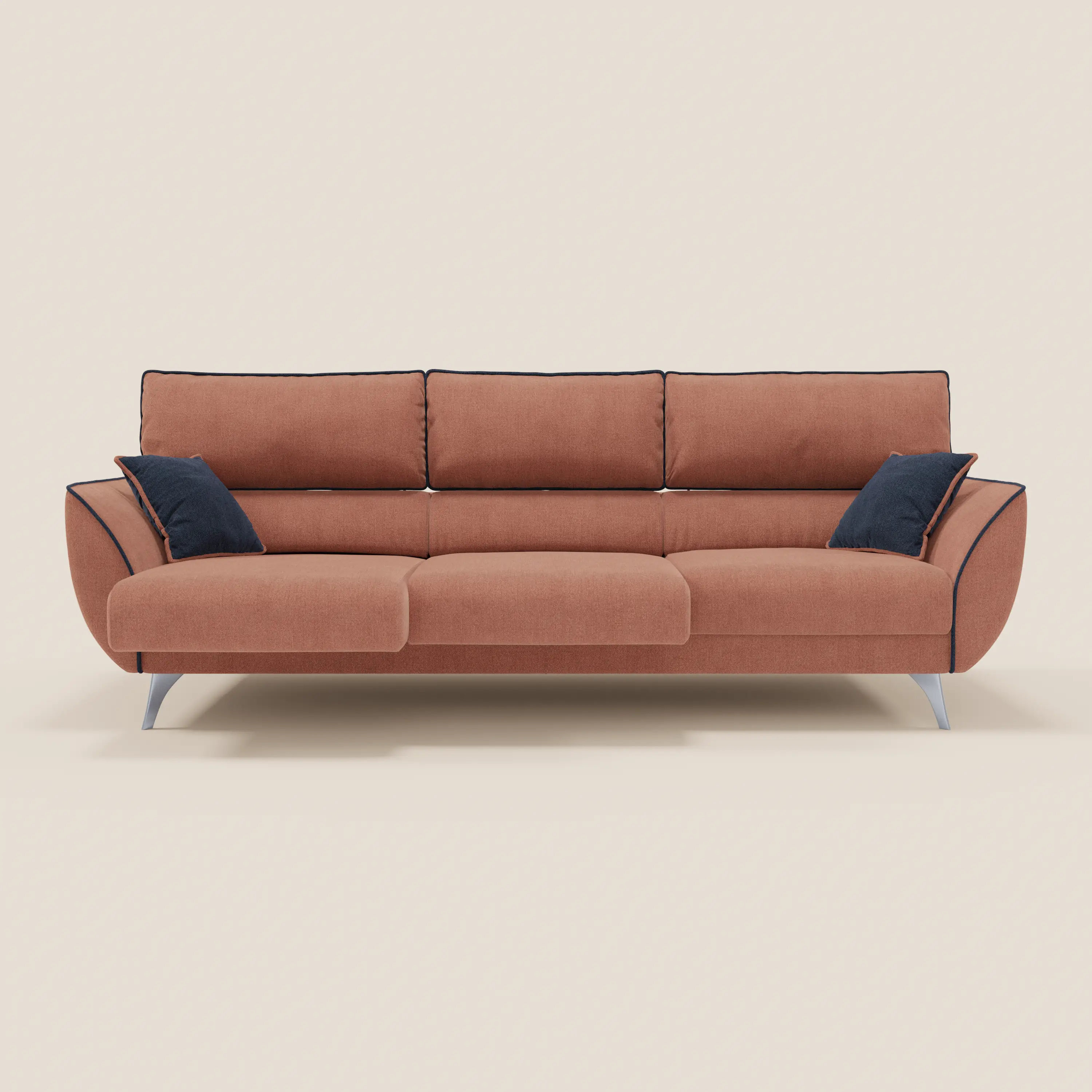 Michelangelo 4 places bicolore - Canapé avec 3 assises coulissantes et têtières réglables en tissu détachable T23 - Image 11