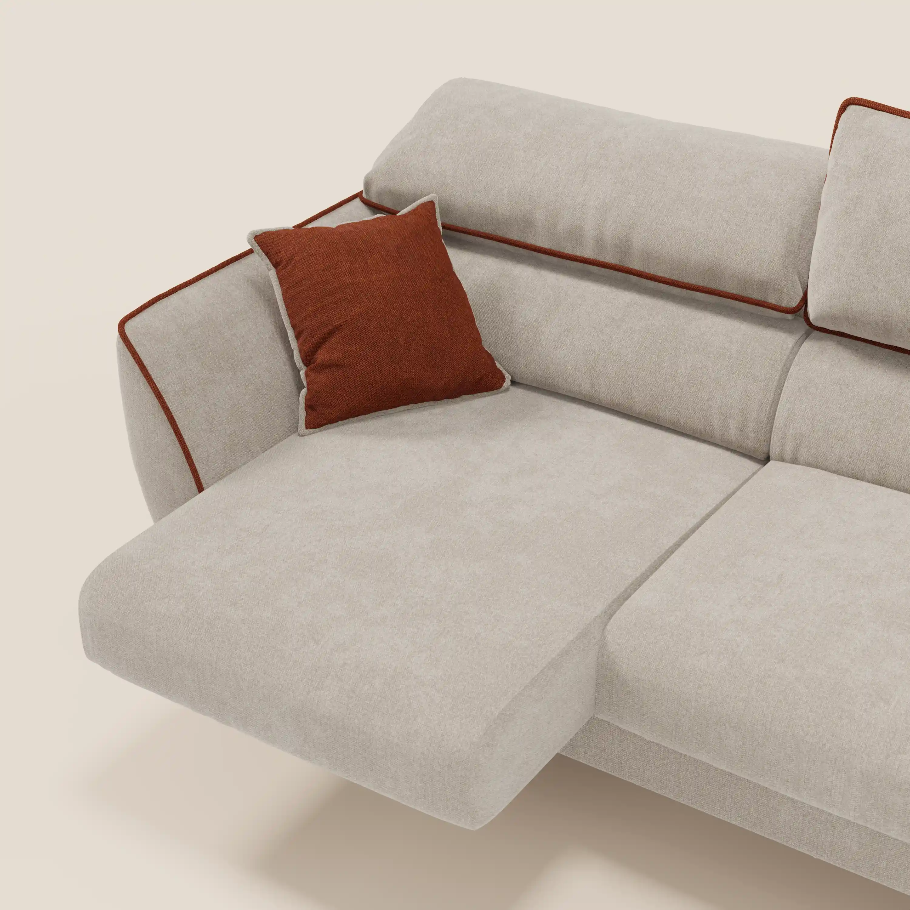 Michelangelo 4 places bicolore - Canapé avec 3 assises coulissantes et têtières réglables en tissu détachable T23 - Image 31