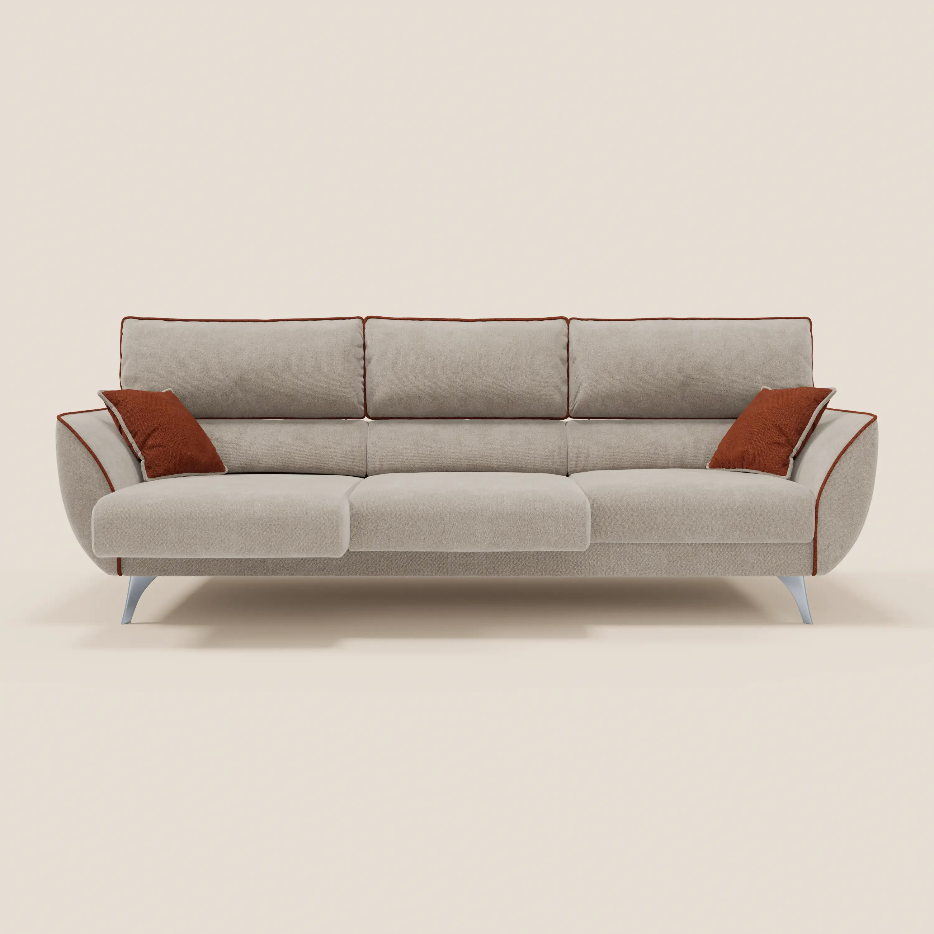 Michelangelo 4 places bicolore - Canapé avec 3 assises coulissantes et têtières réglables en tissu détachable T23 - Image 37