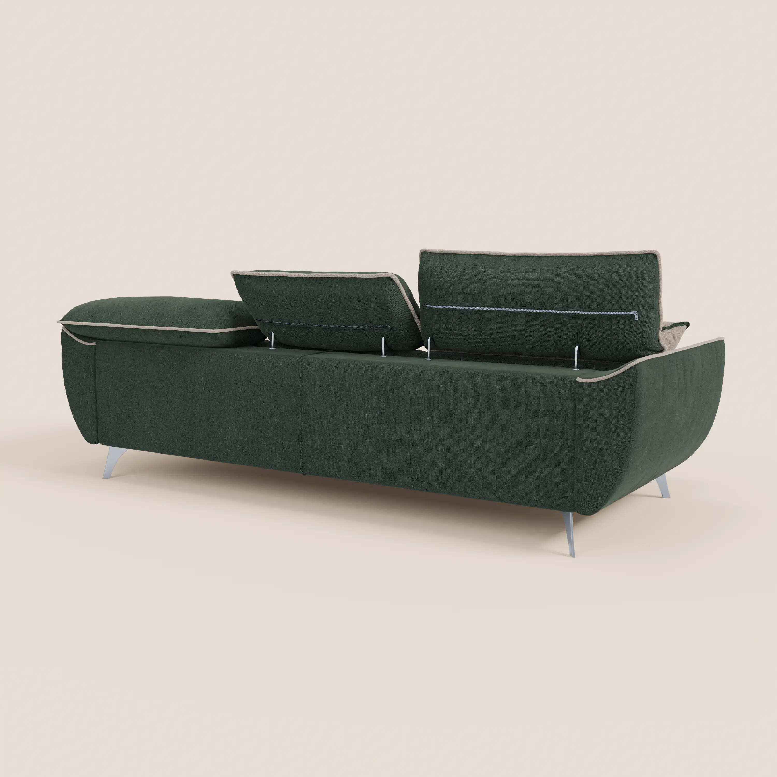 Michelangelo 4 places bicolore - Canapé avec 3 assises coulissantes et têtières réglables en tissu détachable T23 - Image 60